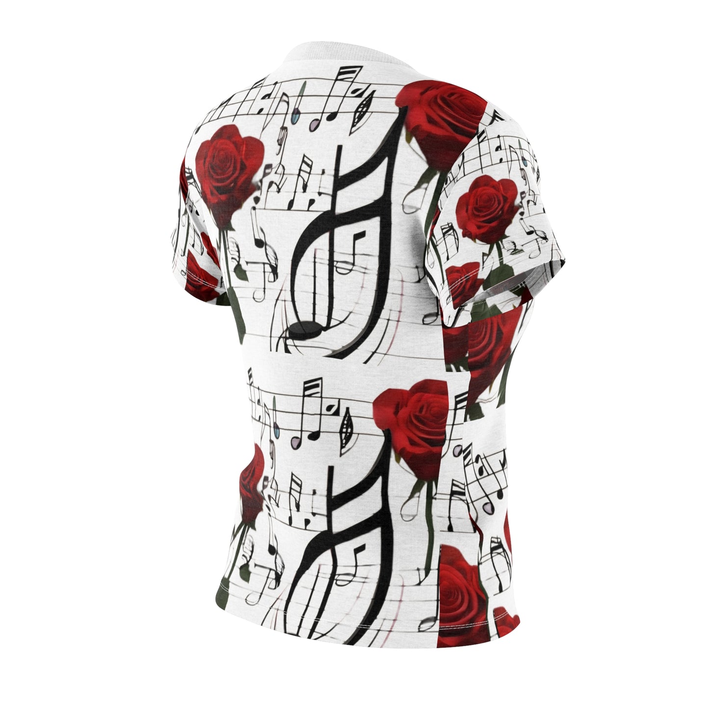 R&RH Rose & Music Notes Tee - Floral Music Themed T-Shirt for Music Lovers