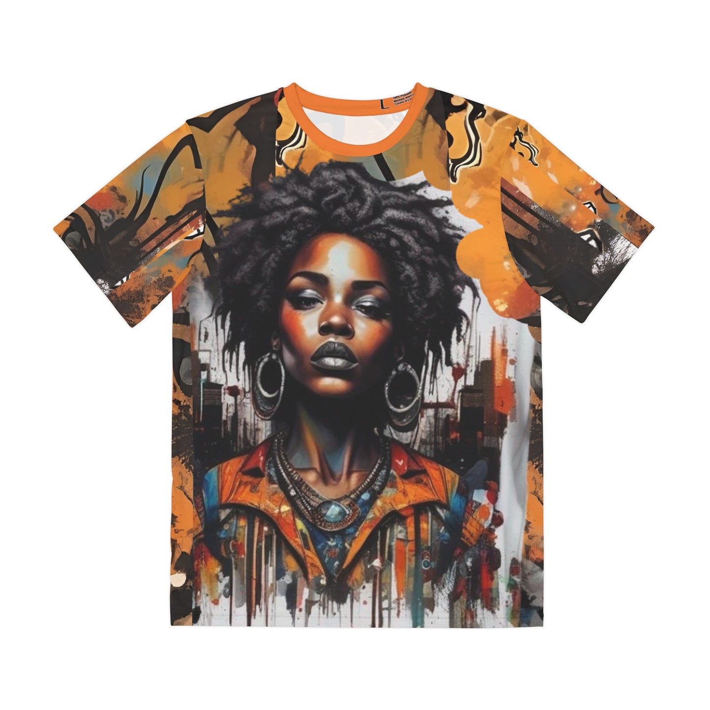 R&RH Orange Graffiti-Like T-shirt