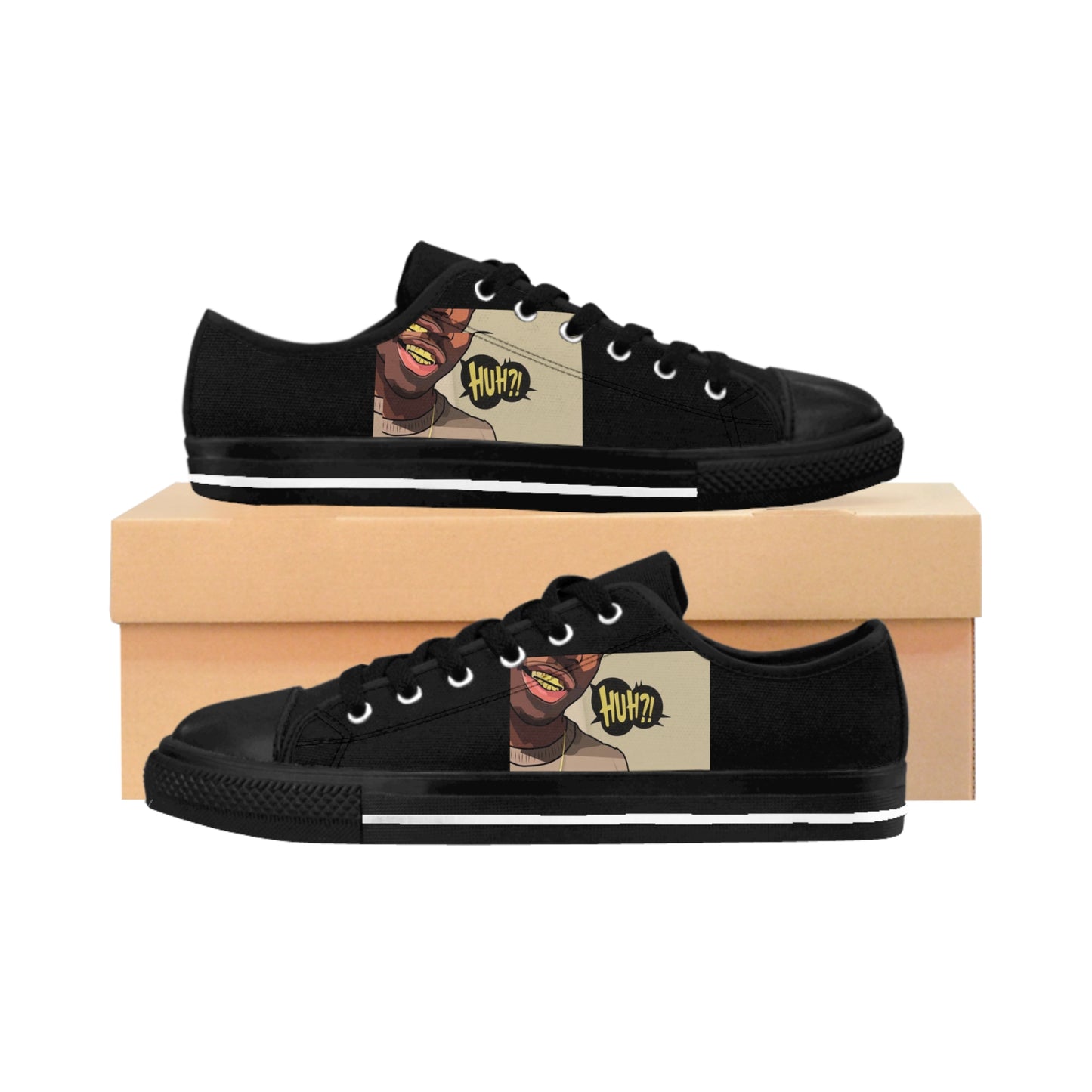 R&RH Huh?! men's black sneakers