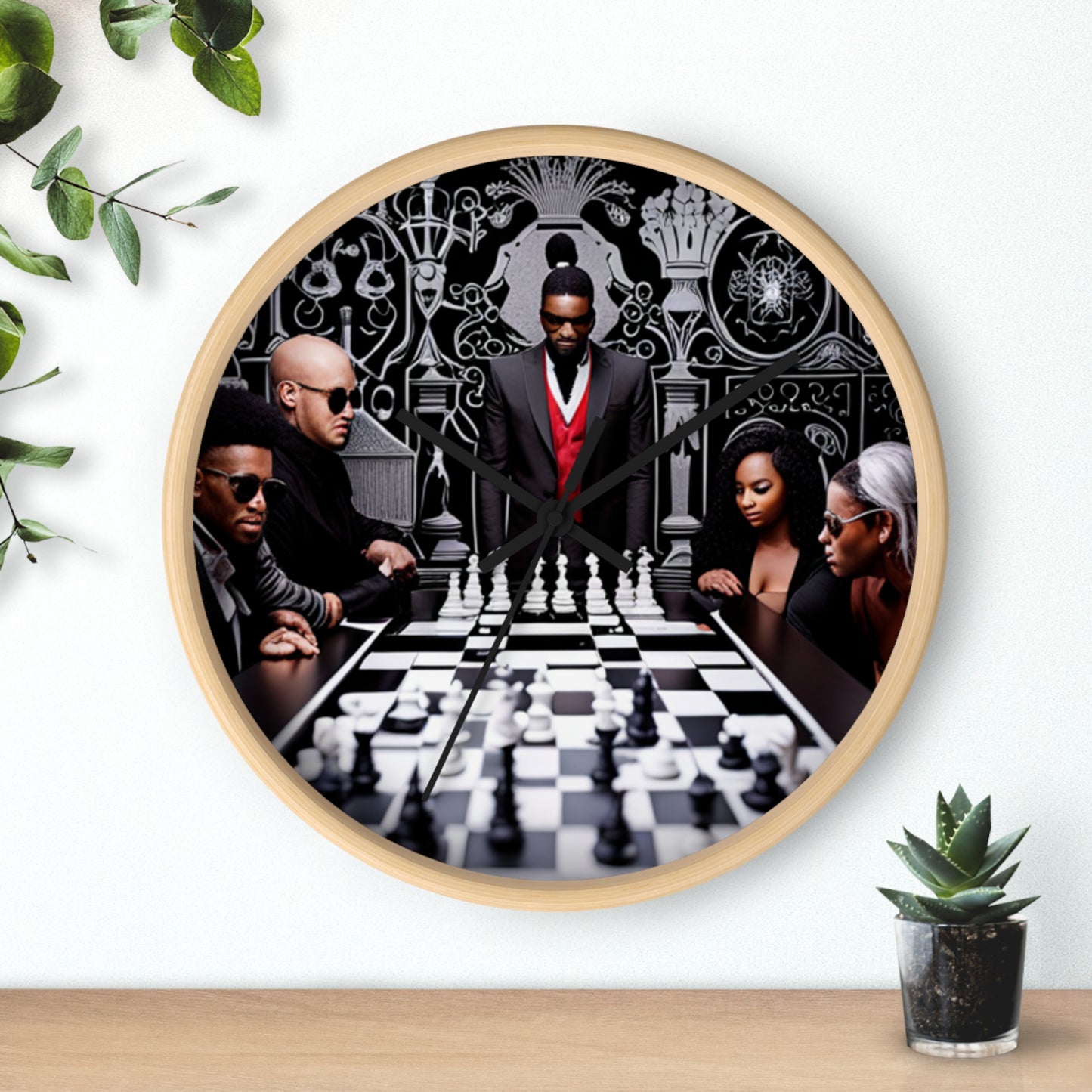 R&RH Chess Wall Clock