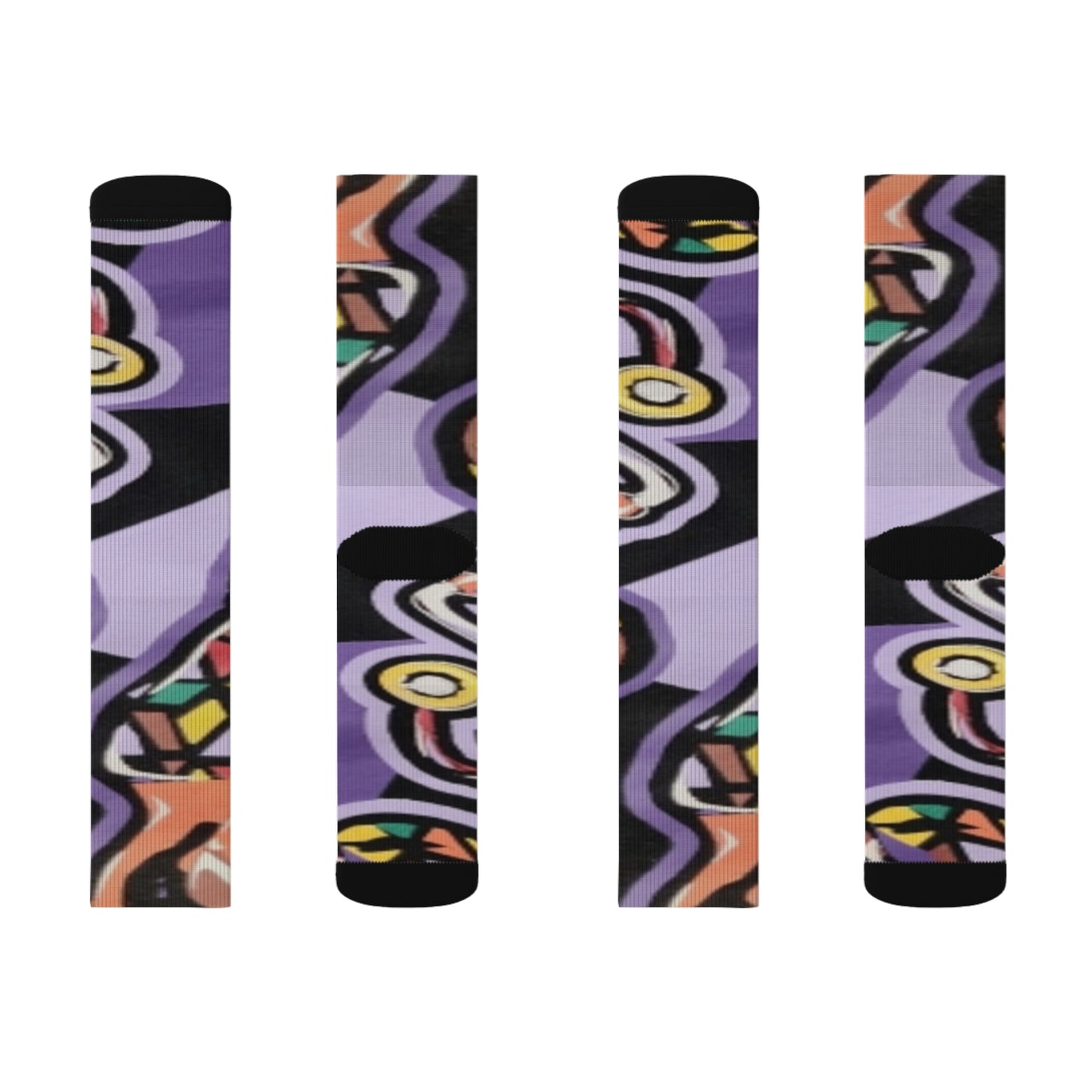 R&RH Purple Abstract Sublimation Socks