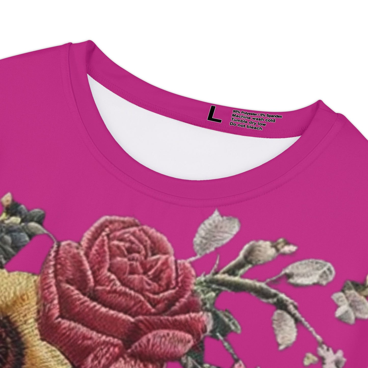 R&RH Floral Embroidered Women's Short Sleeve Shirt - Vibrant Pink All Occasion Top