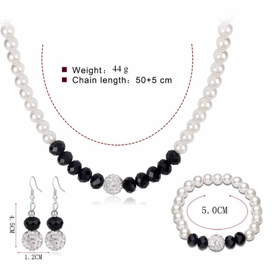 Pearl Jewelry Sets with Earrings, Necklace, and Bracelet