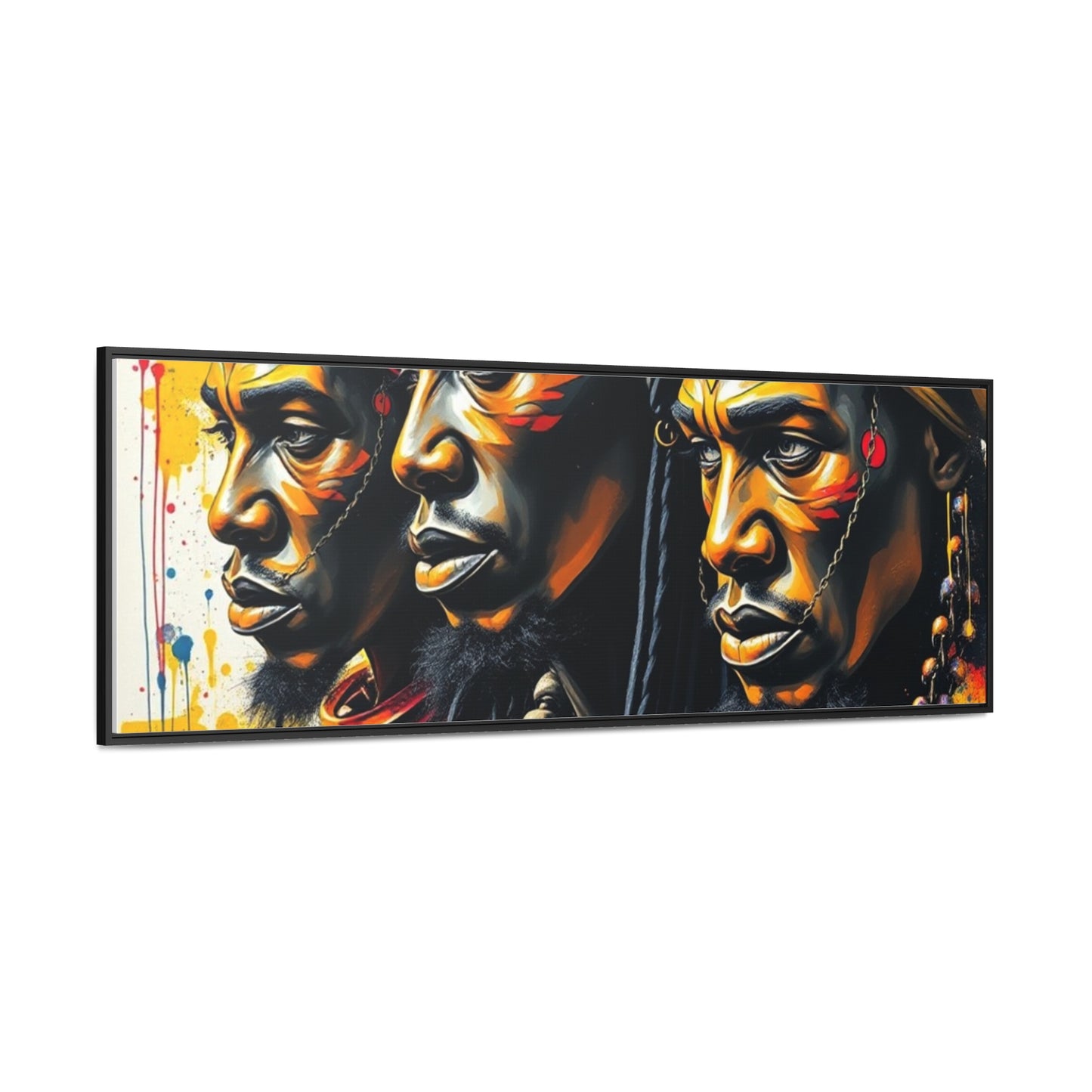 R&RH Cultural Heritage Canvas Wrap - Vibrant Art of Three Warriors