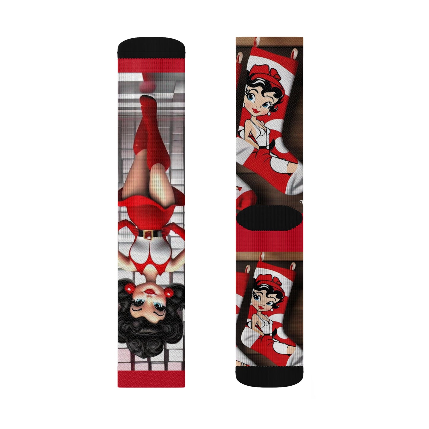 R&RH Red Boots Caricatures Socks