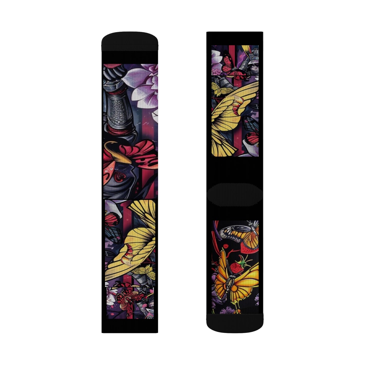 R&RH Vibrant Floral Ninja Sublimation Socks for Creative Souls | Unique Art Design