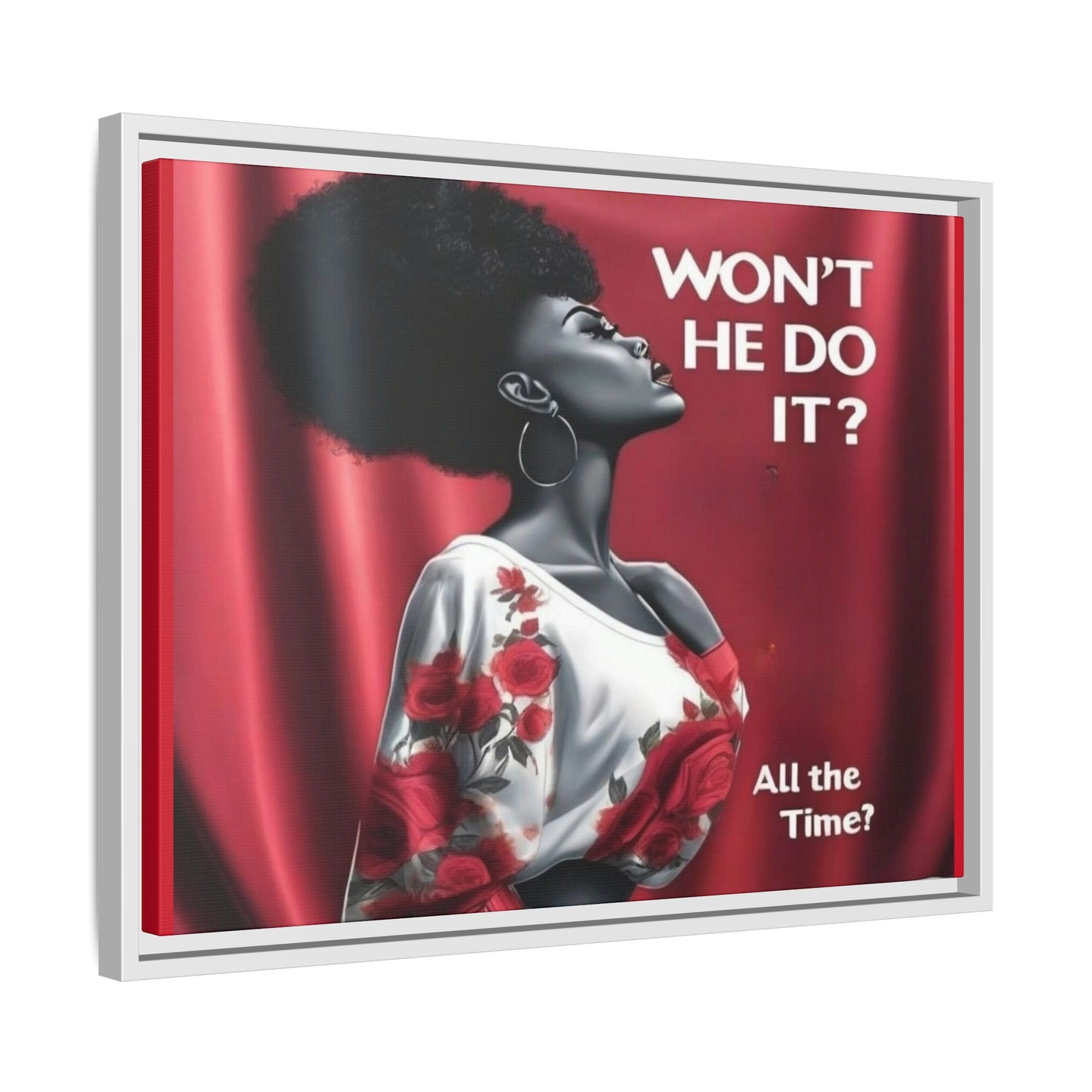 R&RH Inspirational Framed Canvas Art - "Won't He Do It?"