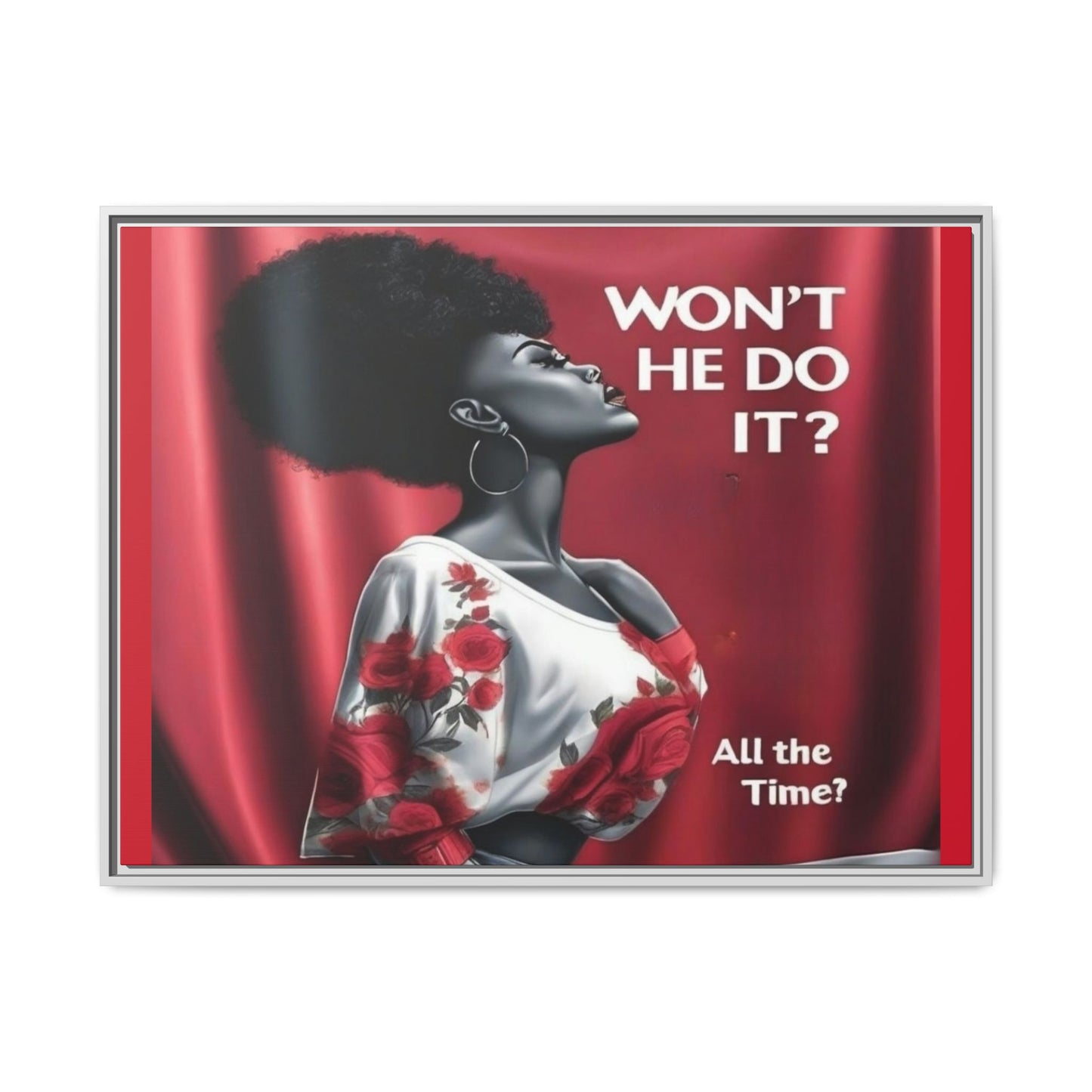 R&RH Inspirational Framed Canvas Art - "Won't He Do It?"