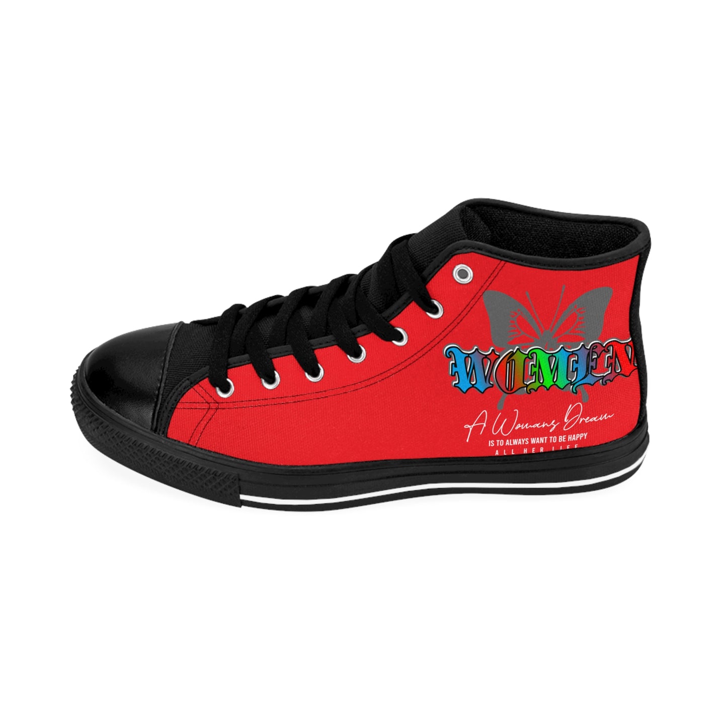 R&RH Women’s Classic Red Sneakers - Vibrant Red Design with Empowering Message