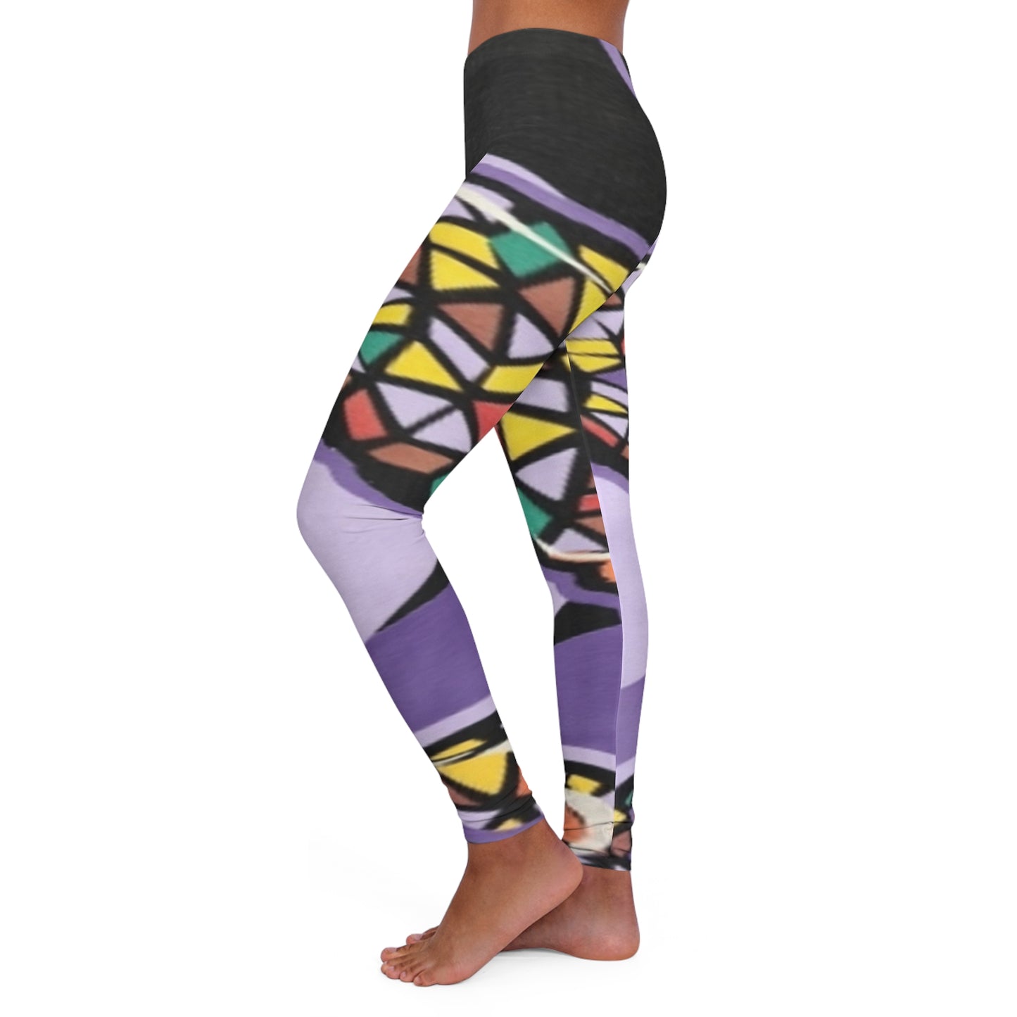 R&RH Women's Purple Abstract Spandex Leggings