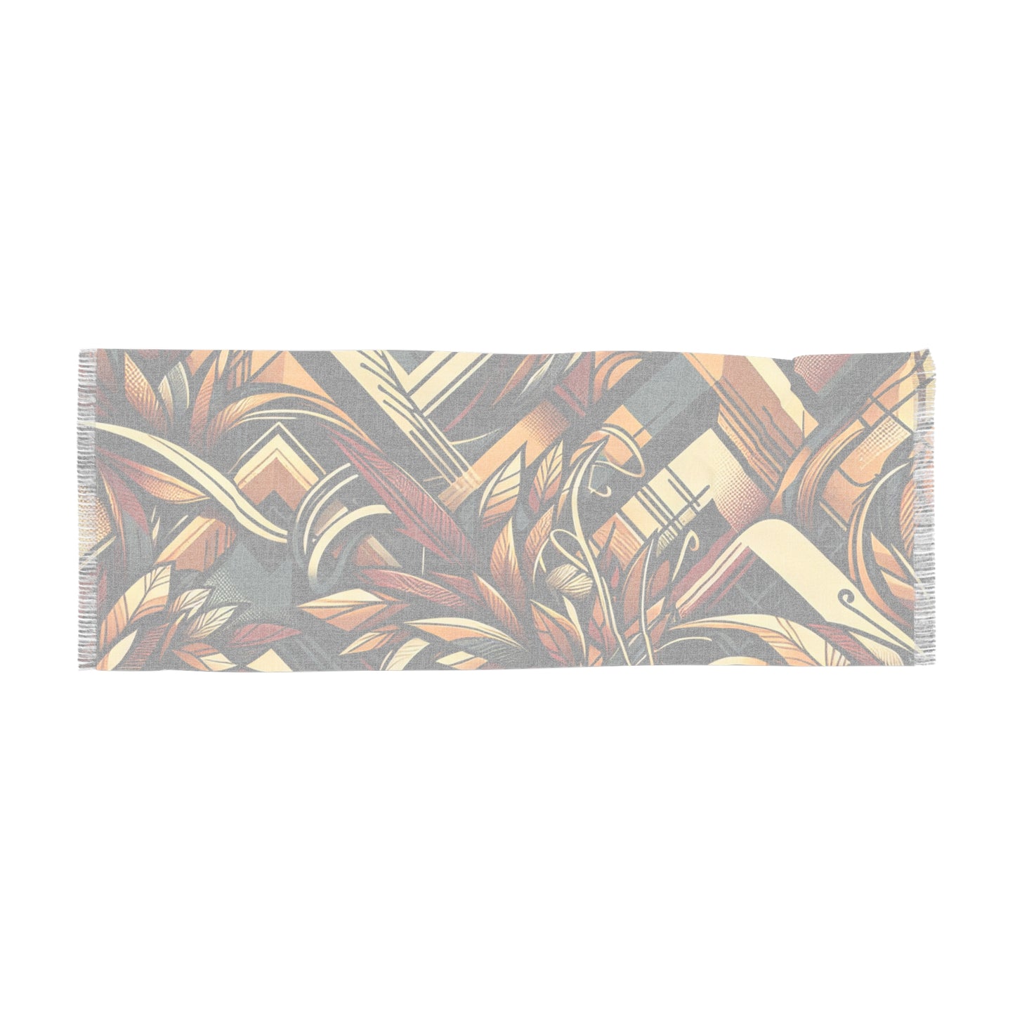 R&RH Brown Geometric Unisex Light Scarf