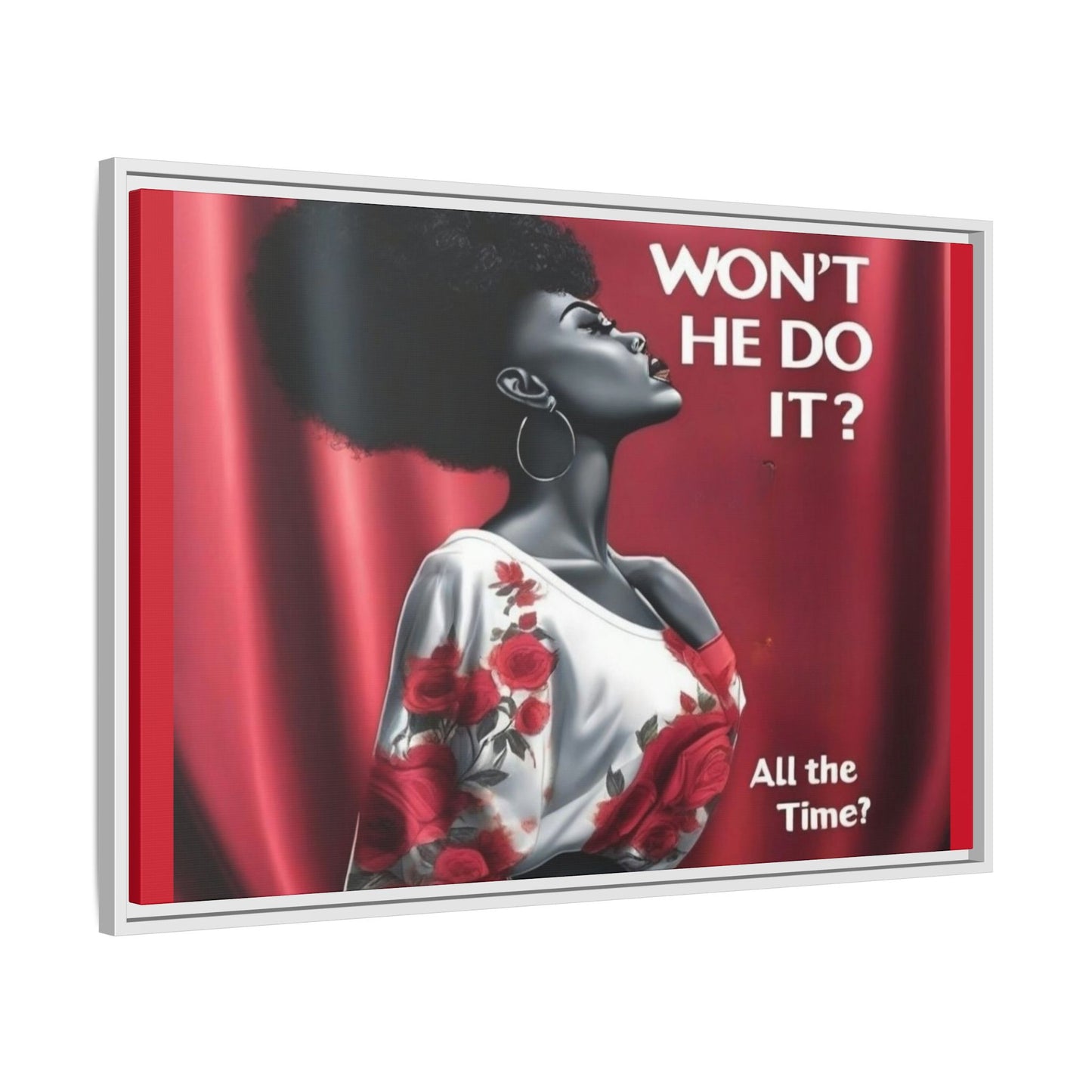 R&RH Inspirational Framed Canvas Art - "Won't He Do It?"