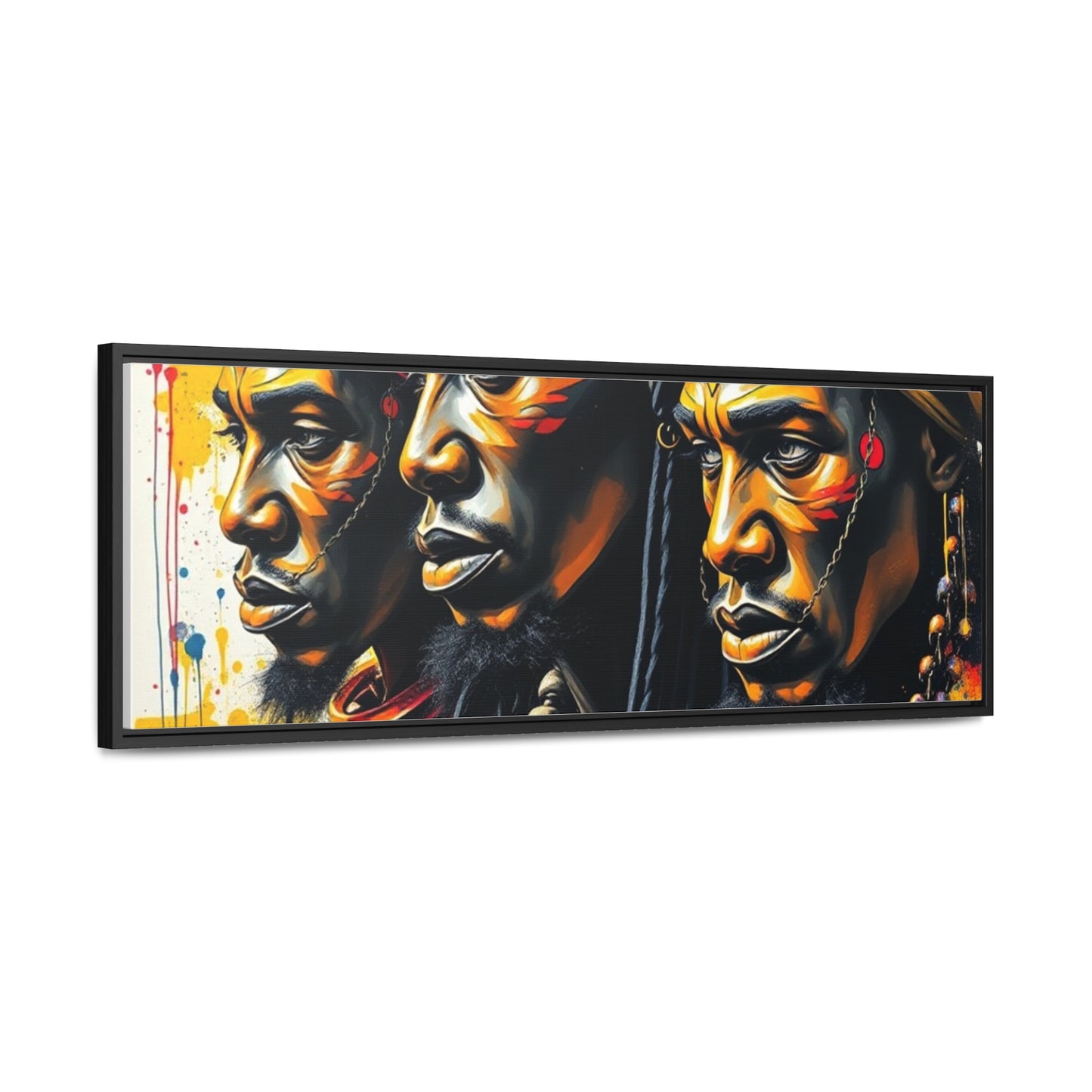 R&RH Cultural Heritage Canvas Wrap - Vibrant Art of Three Warriors