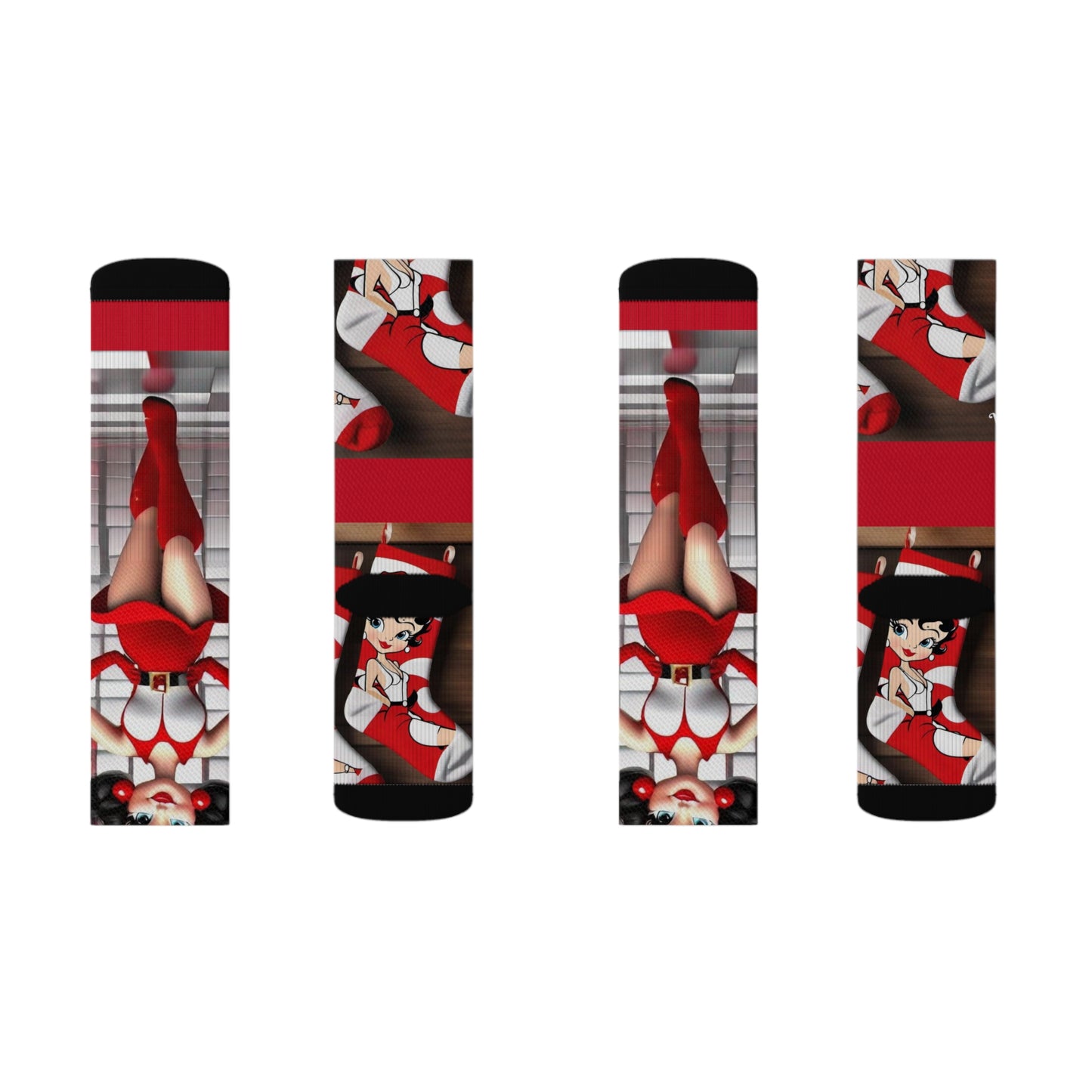 R&RH Red Boots Caricatures Socks