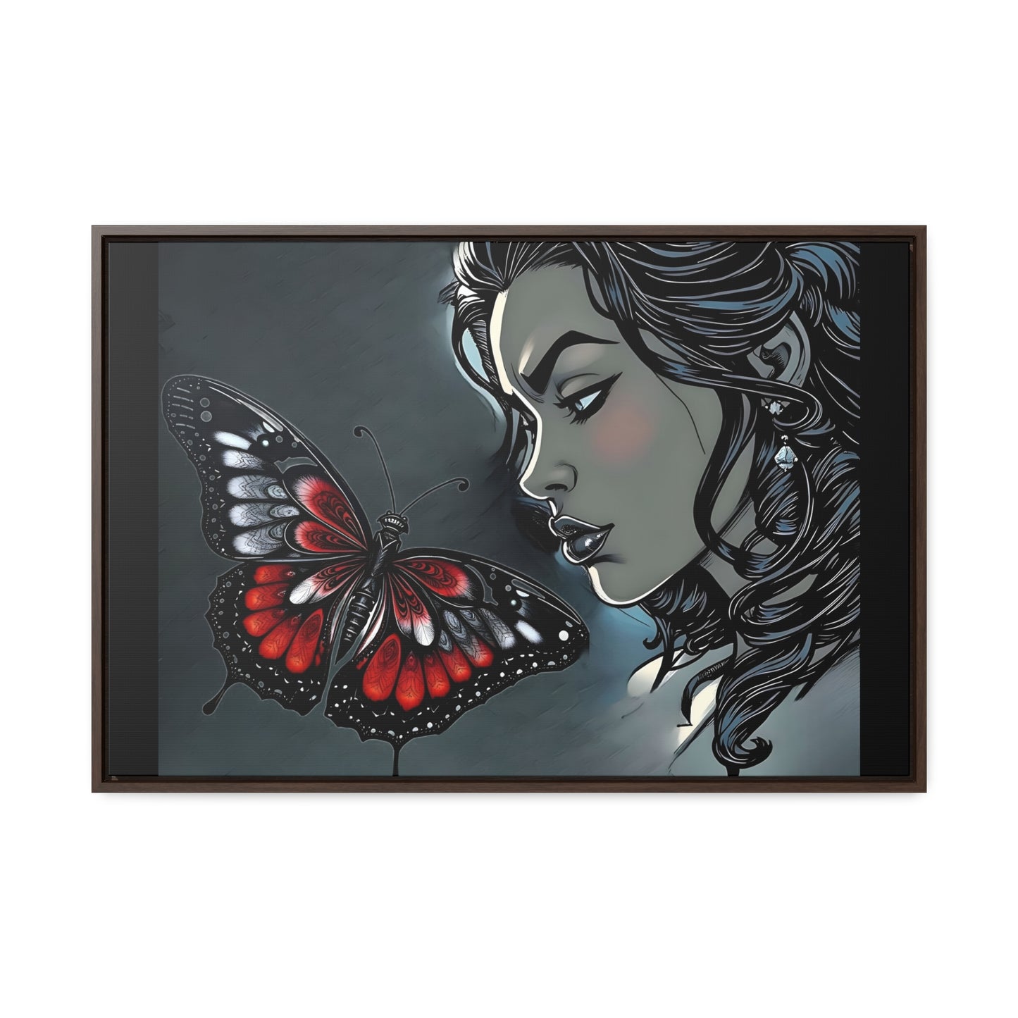 R&RH Black Butterfly Dream Canvas Art - Horizontal Frame - Modern Wall Decor