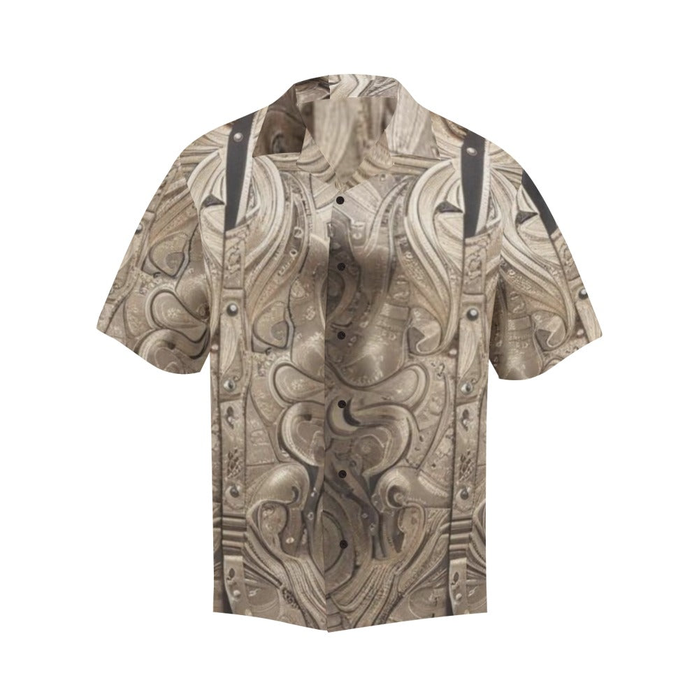 R&RH Earthtone Men's Abstract Shirt Hawaiian Shirt