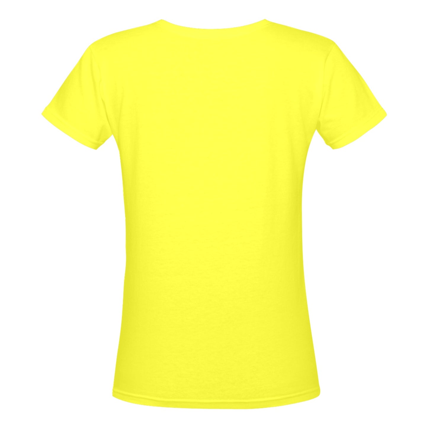 R&RH Woman Rose Womens Yellow Designer Deep V-neck T-shirt