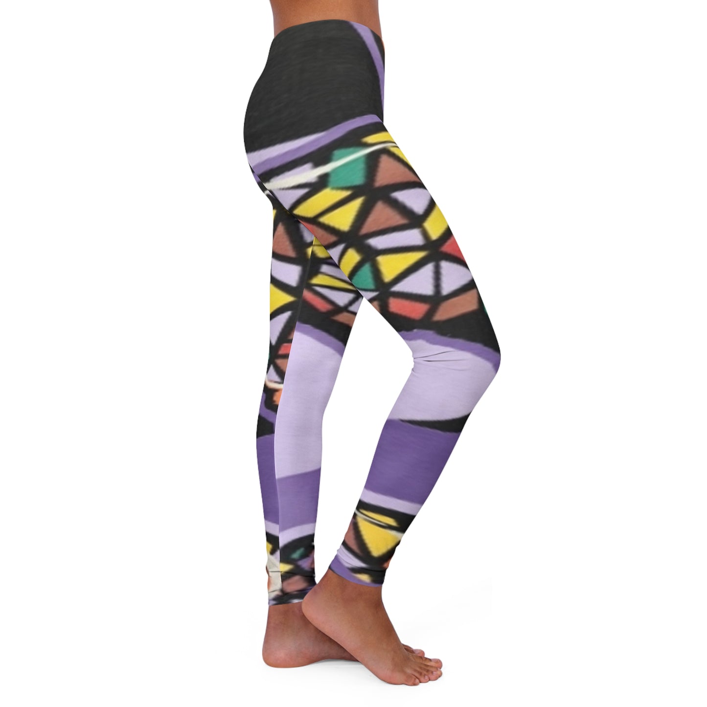 R&RH Women's Purple Abstract Spandex Leggings