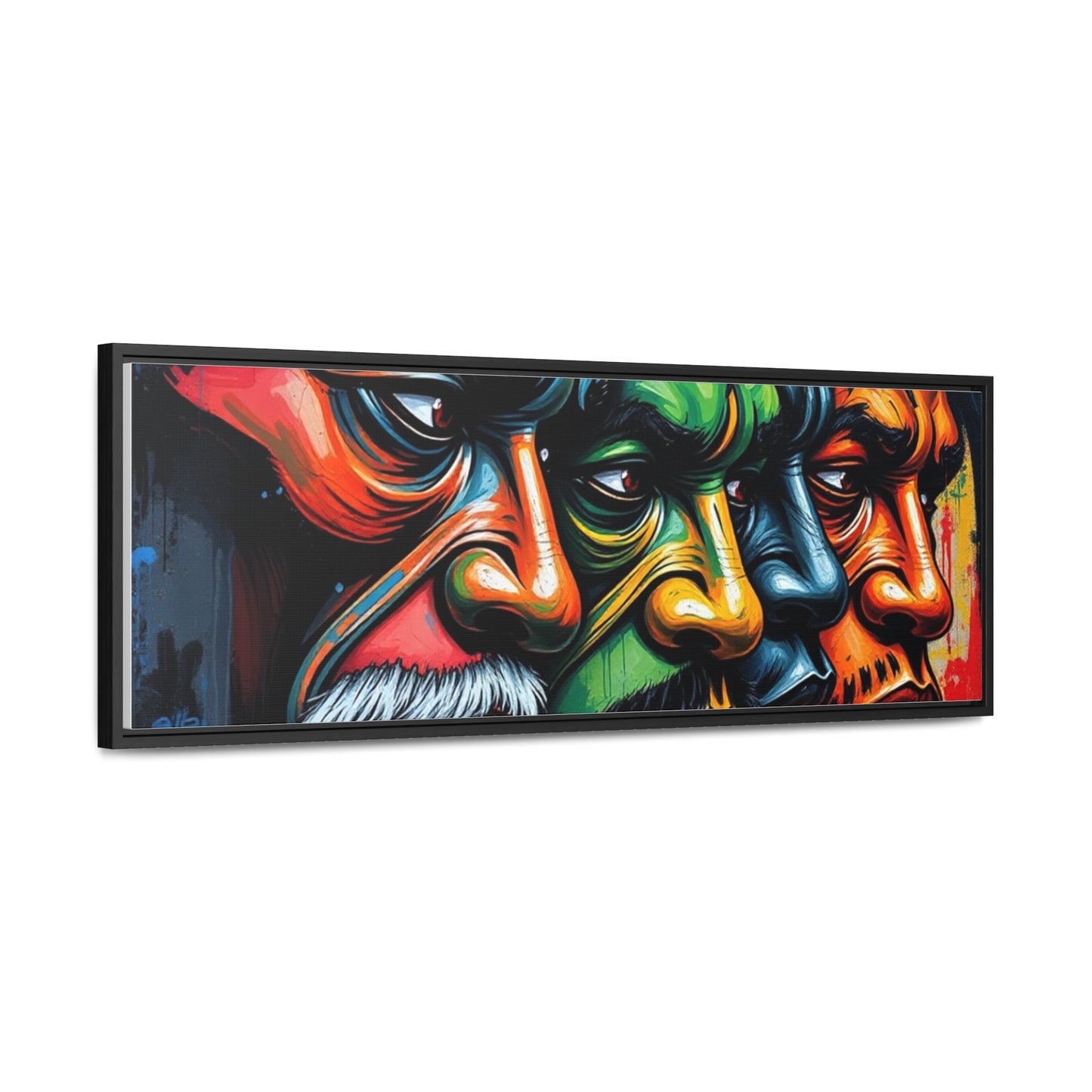 R&RH Vibrant Gallery Canvas Wraps - Horizontal Framed Art featuring Colorful Changing Faces