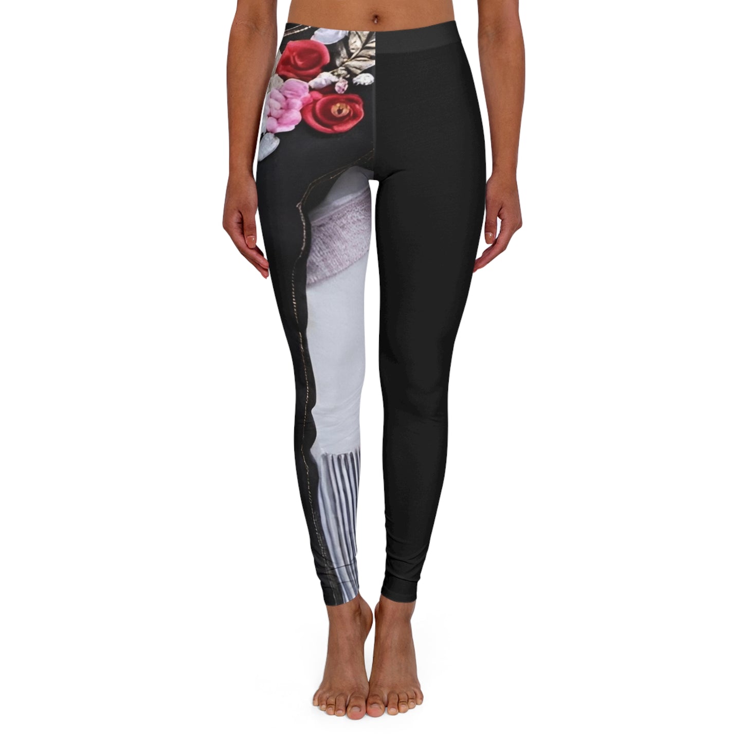 R_RH Women's Roses Spandex Leggings