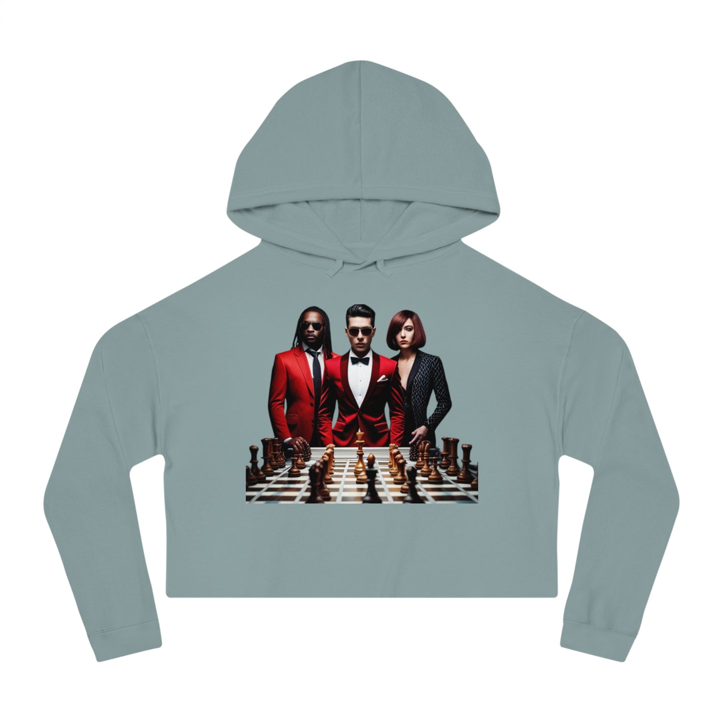 R&RH Chess Women’s Cropped Hooded Sweatshirt