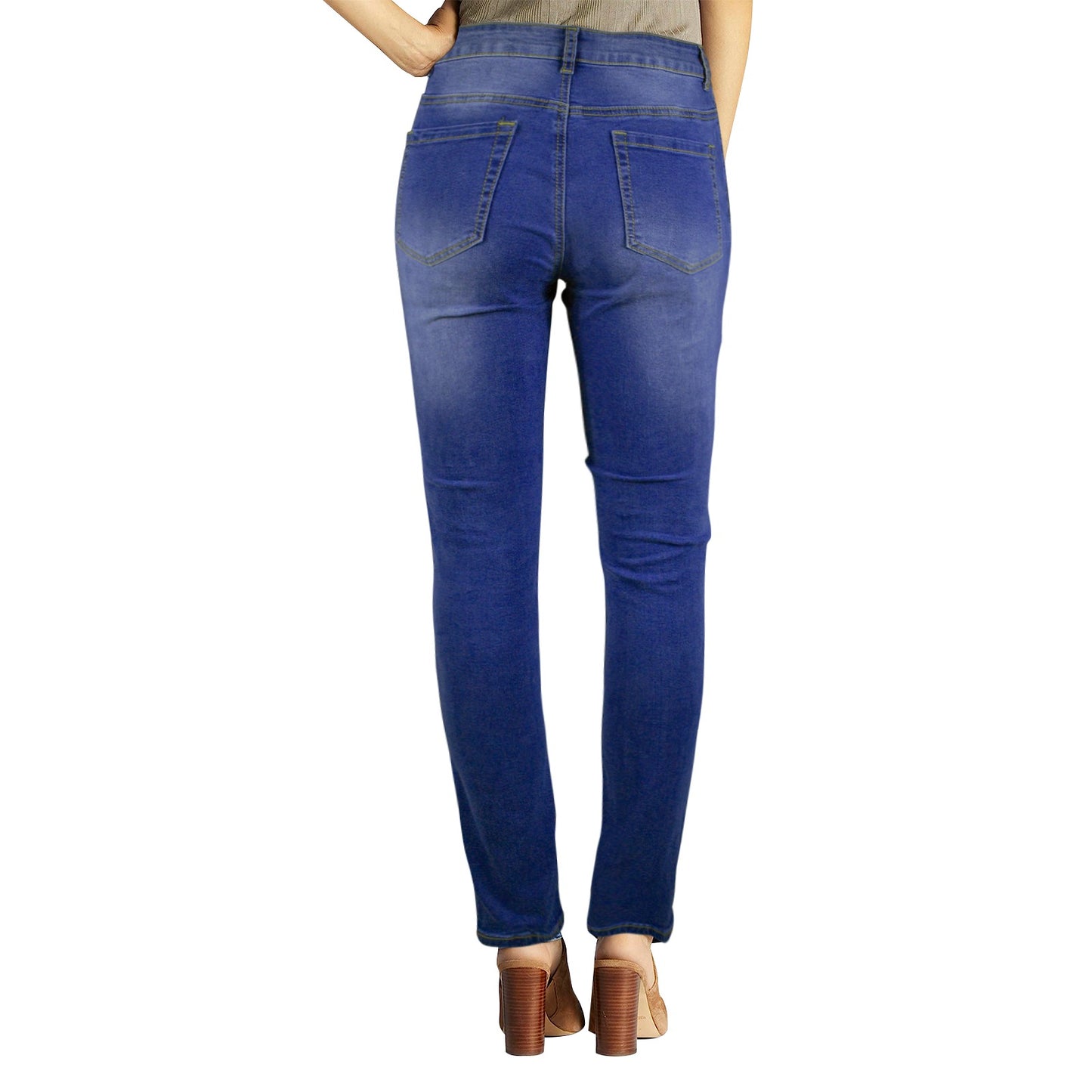 R&RH Womens Orange Rose Button Front Jeans Women's Jeans