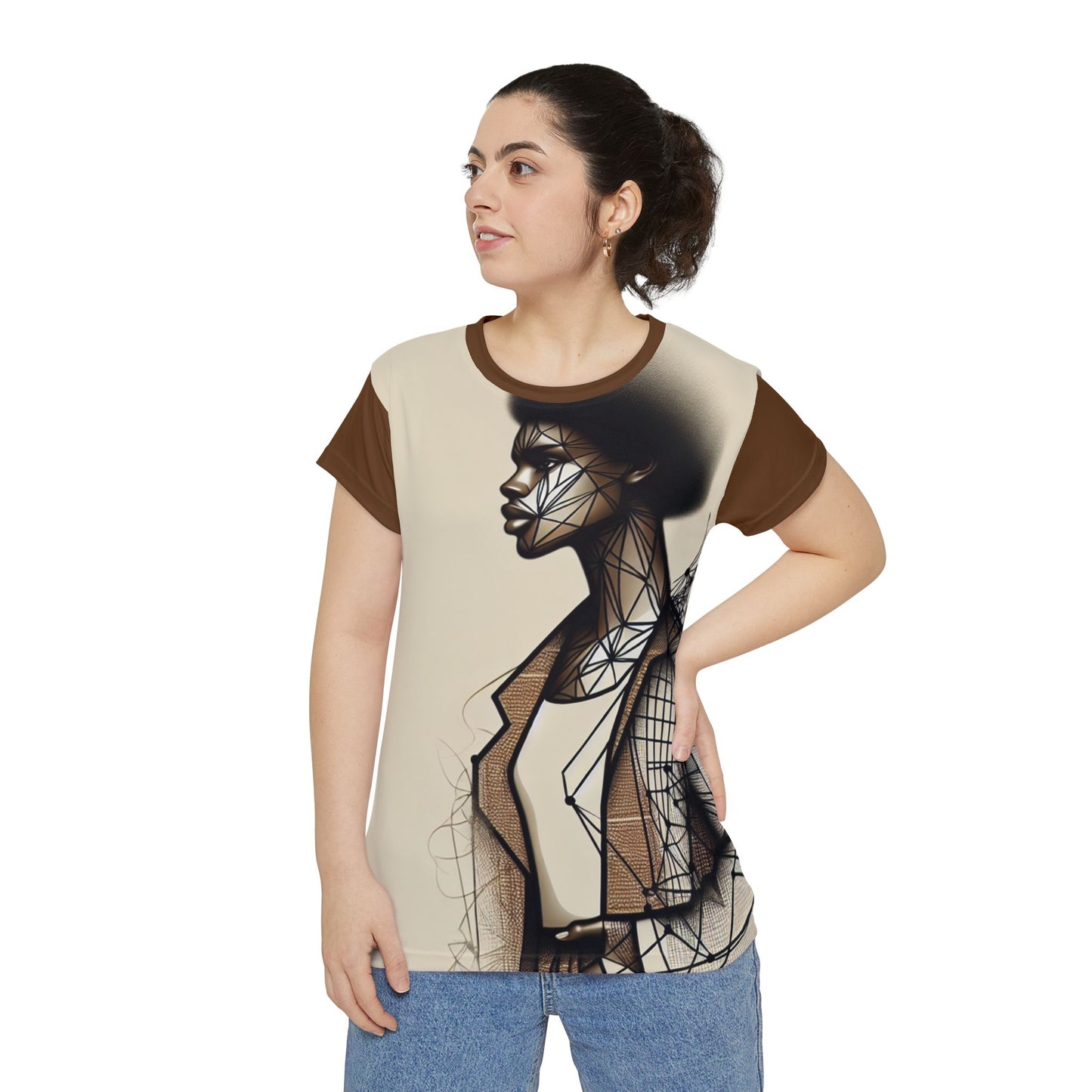 R&RH Ladies Brown Women's Short Sleeve T-shirt