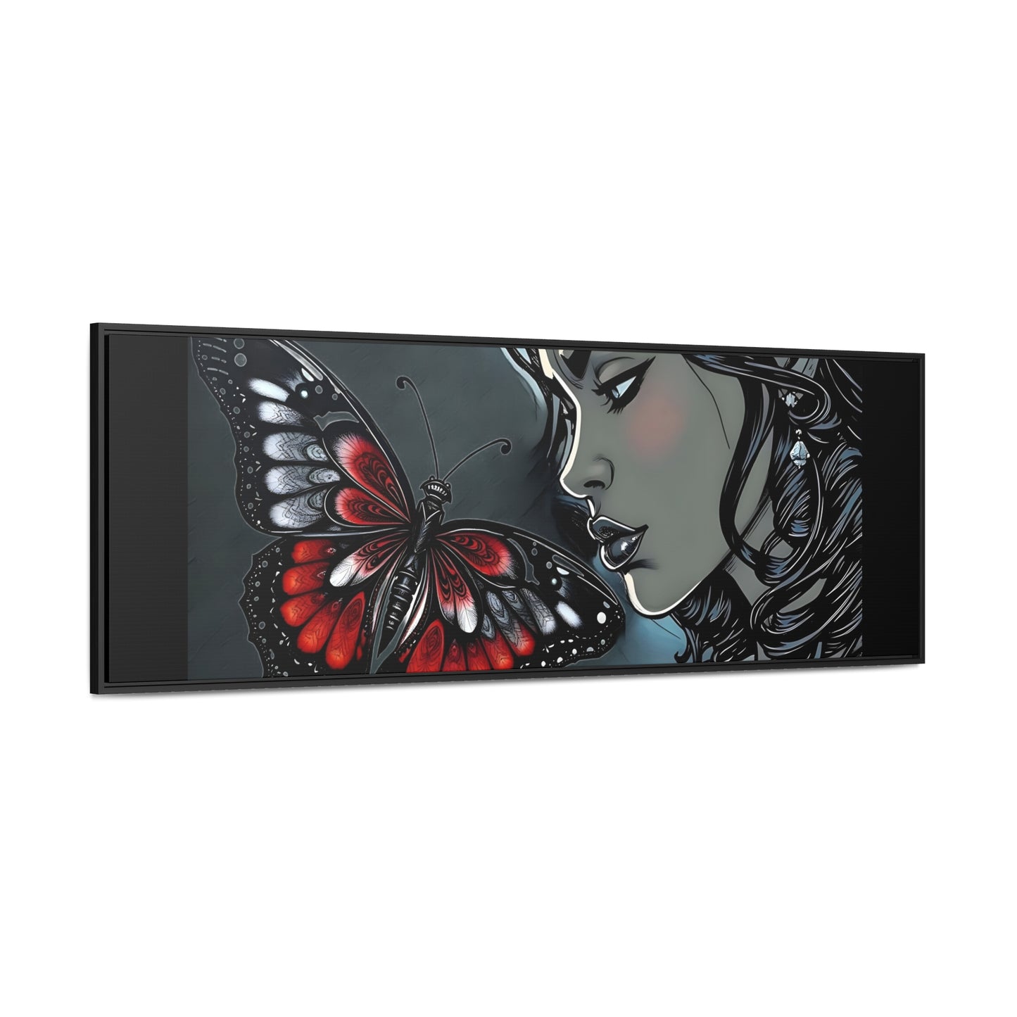 R&RH Black Butterfly Dream Canvas Art - Horizontal Frame - Modern Wall Decor