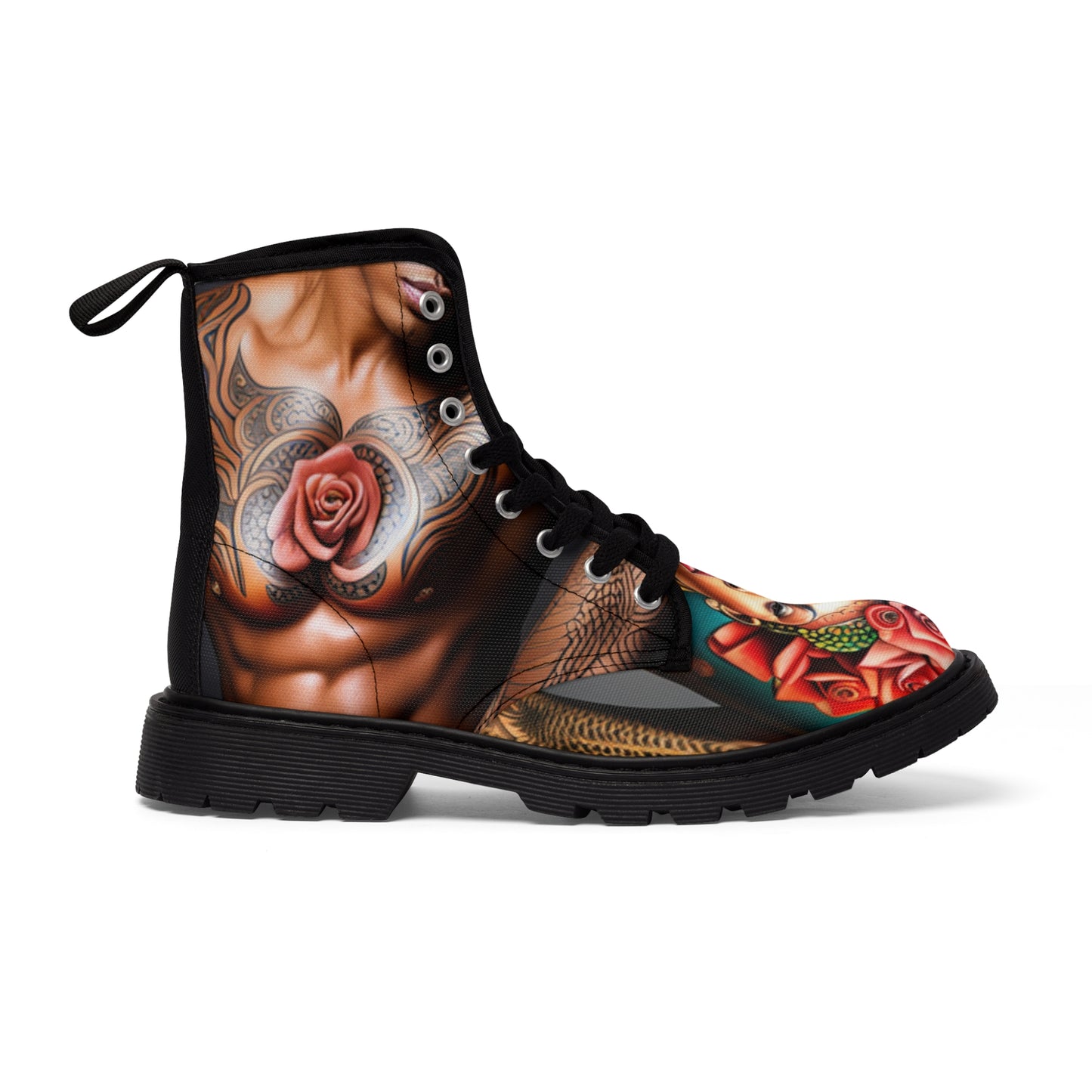 R_RH Tattoos Women's Canvas Canvas Boots