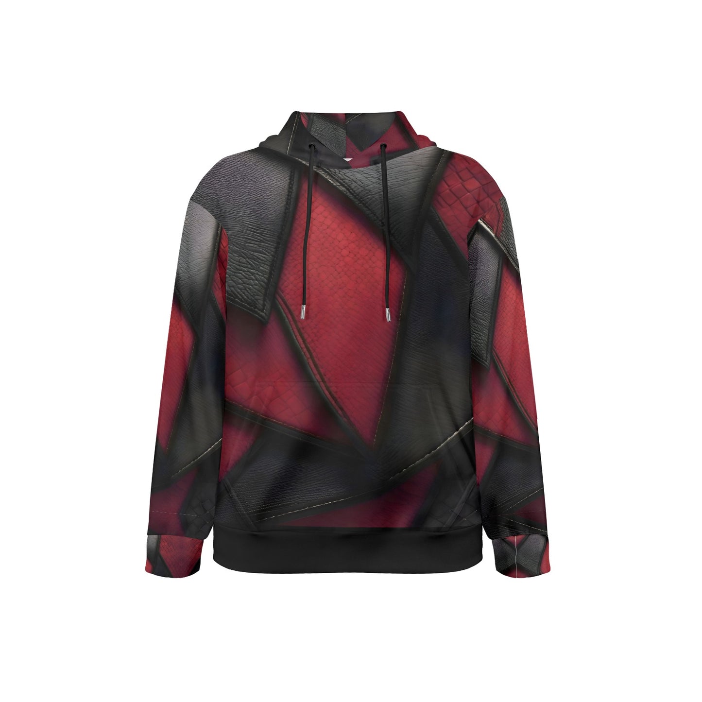 R&RH Burgundy and Black Diagonal Designers Mens Hoodie