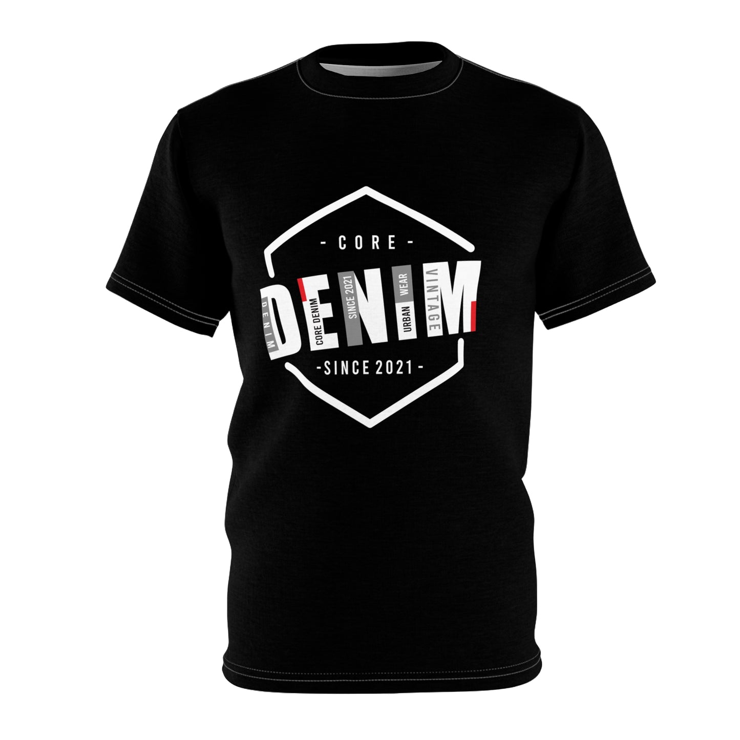 R&RH Core Denim Unisex Black Tee - Stylish Casual Graphic Tee for Everyday Wear