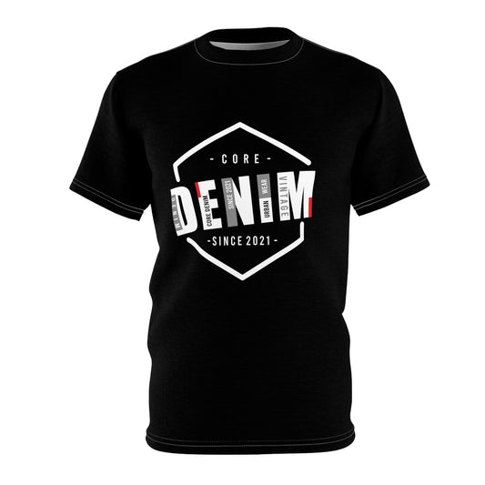 R&RH Core Denim Unisex Black Tee - Stylish Casual Graphic Tee for Everyday Wear