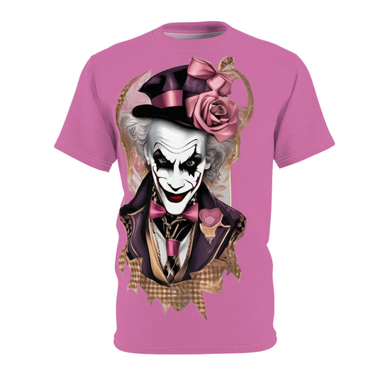 R&RH Whimsical Joker Pink Unisex Cut & Sew Tee - Fun and Unique Graphic T-Shirt for Casual Outings