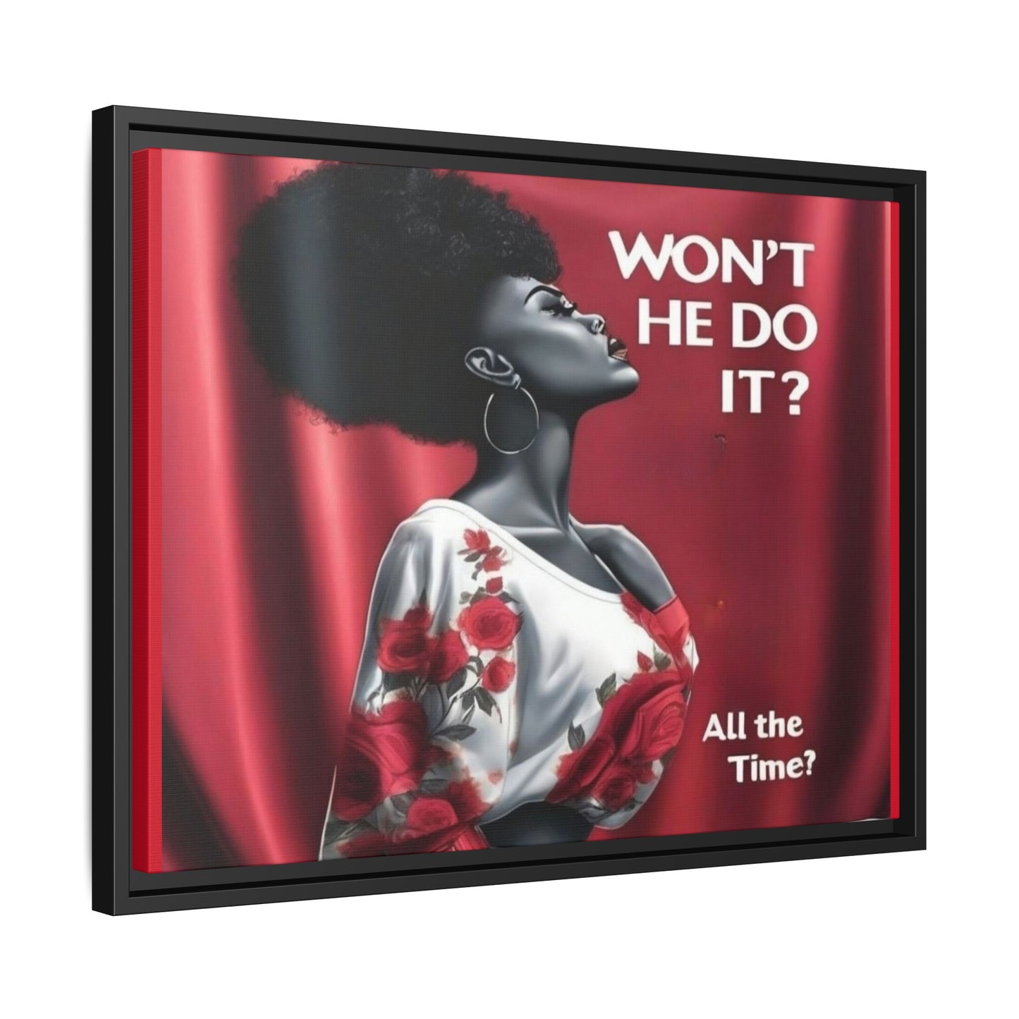 R&RH Inspirational Framed Canvas Art - "Won't He Do It?"