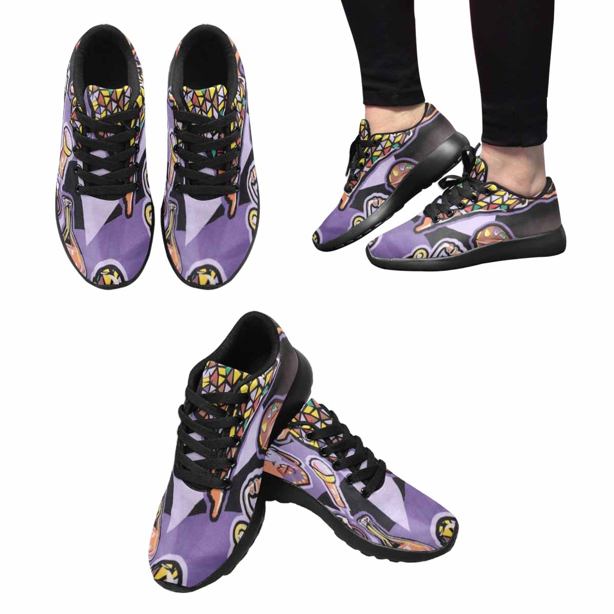 R&RH Purple Abstract Women's Sneakers