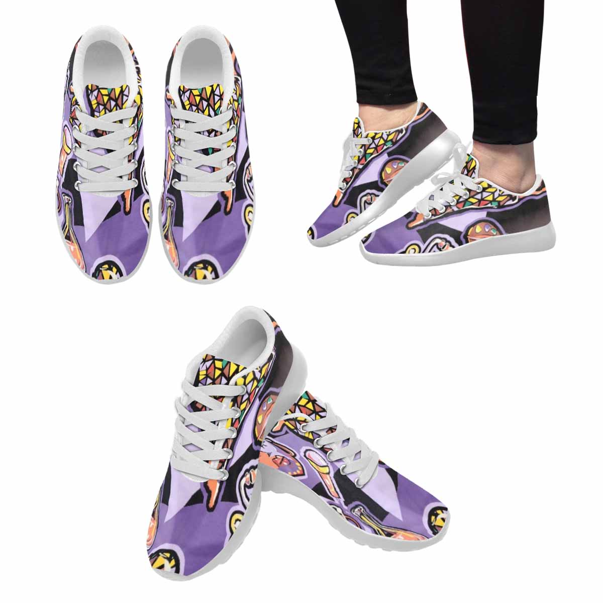 R&RH Purple Abstract Women's Sneakers