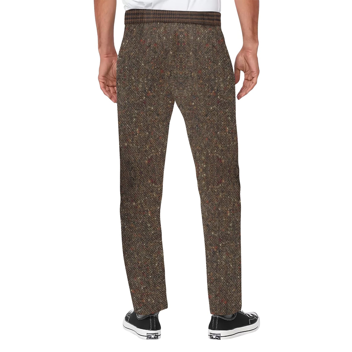 R&RH Brown Tweed Look Men's Designer Casual Pants