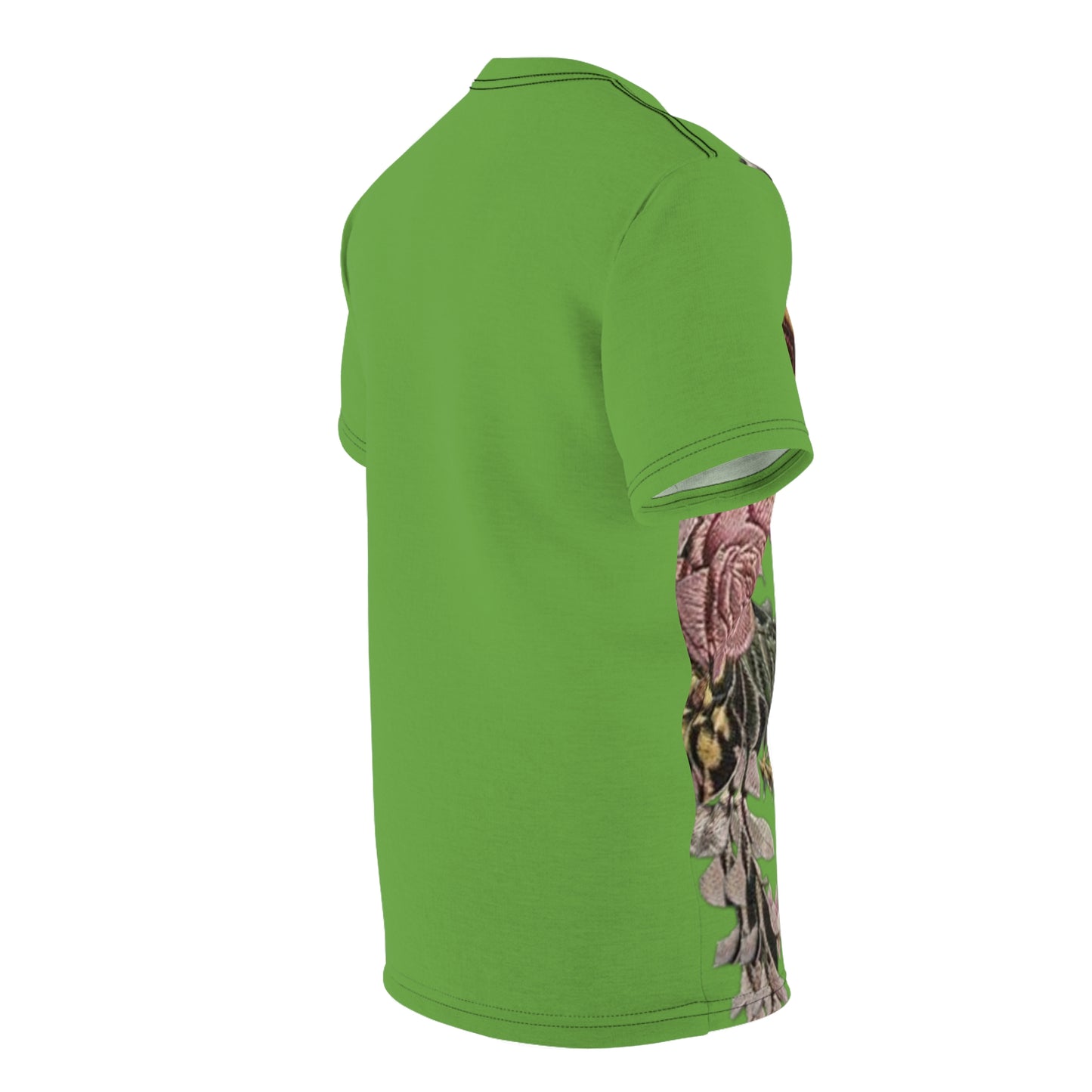 R&RH Embroidered Floral Unisex Designer Womens T-shirt | Vibrant Green Top for All Occasions