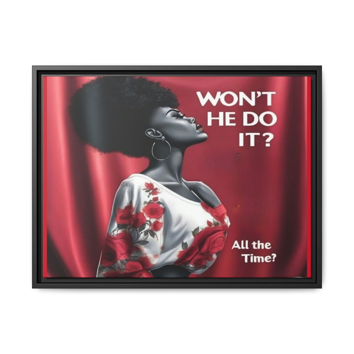 R&RH Inspirational Framed Canvas Art - "Won't He Do It?"