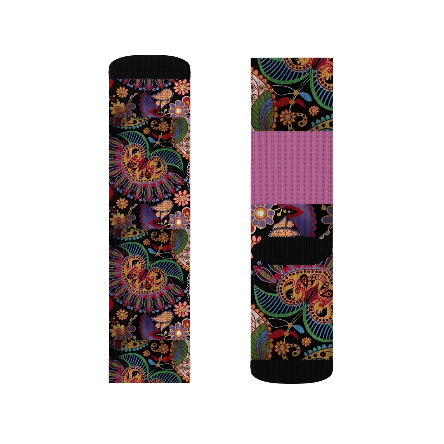 R&RH Pink Designer Floral Sublimation Socks