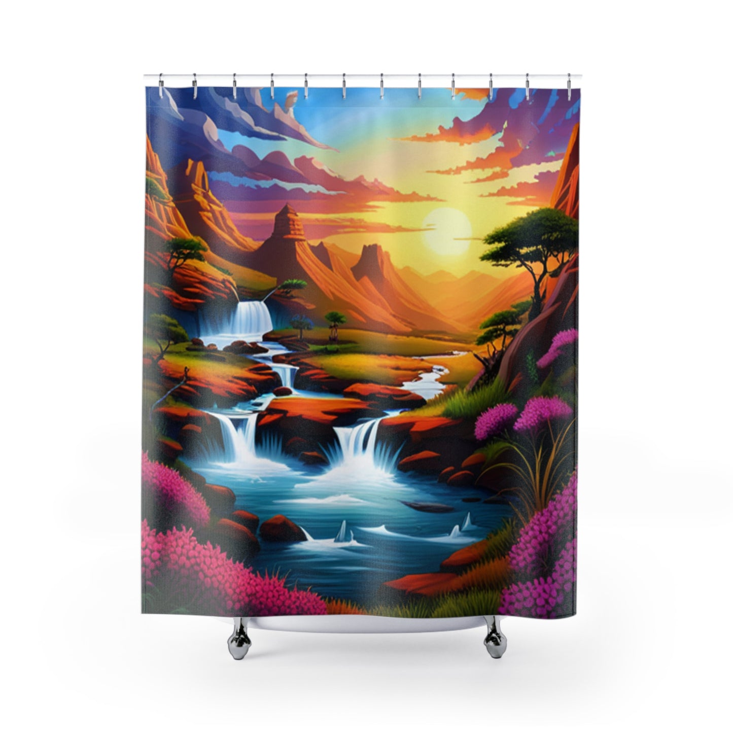 R_RH Vivid Landscape Shower Curtains