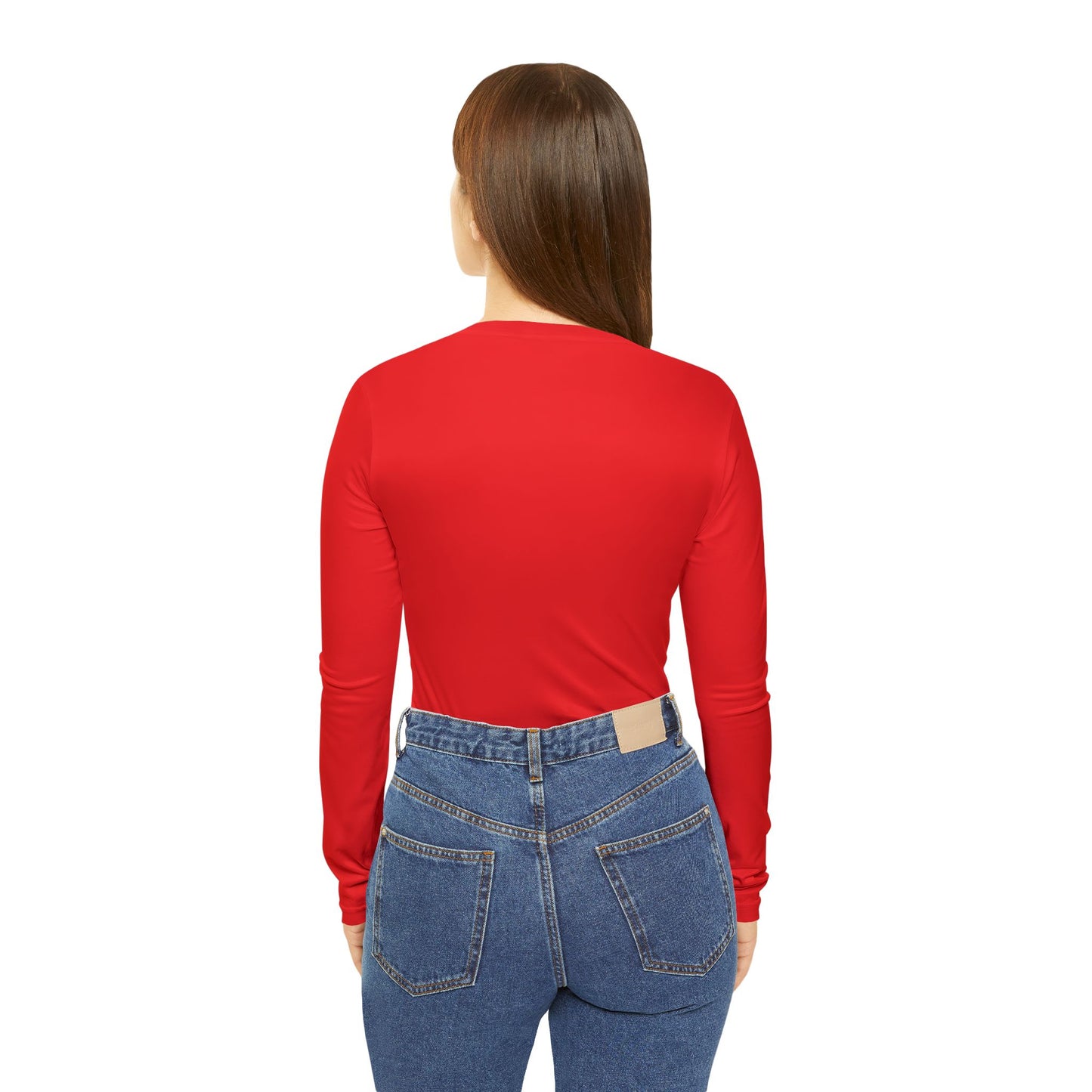 Women's V-neck Shirt - R&amp;RH Red Long Sleeve Soft and Lightweight Top for Casual Outings and Work