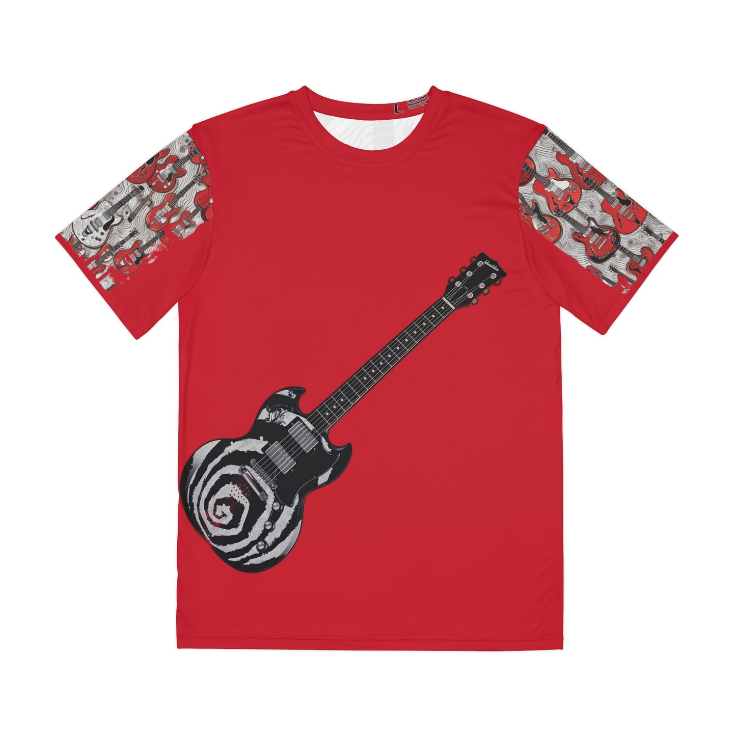 R&RH Men's Red Guitar's Polyester Tee