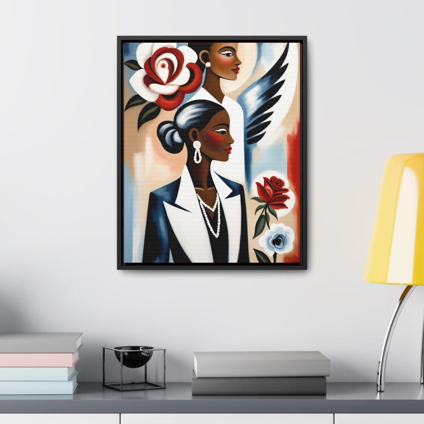 R&RH Angels Watches Over Me Canvas Portrait Elegant Women Canvas Art Print | Gallery Wall Decor | Vertical Frame