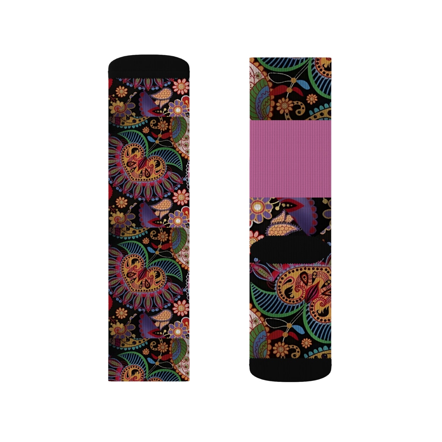 R&RH Pink Designer Floral Sublimation Socks