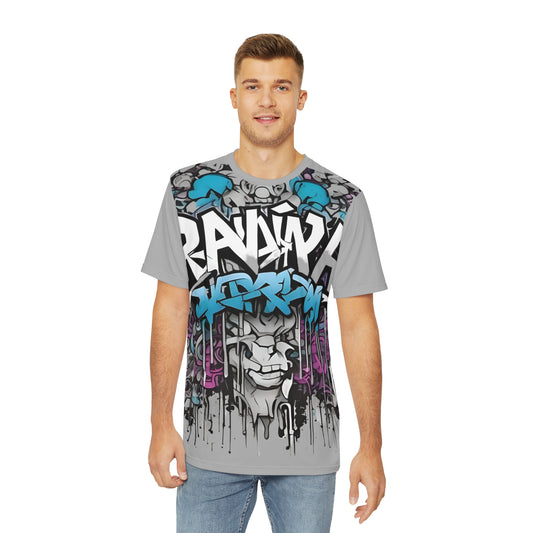 Men's Graffiti-style Gray T-shirt