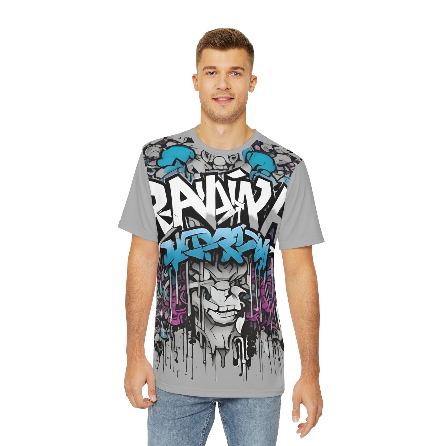 R&RH Men's Graffiti-style Gray T-shirt