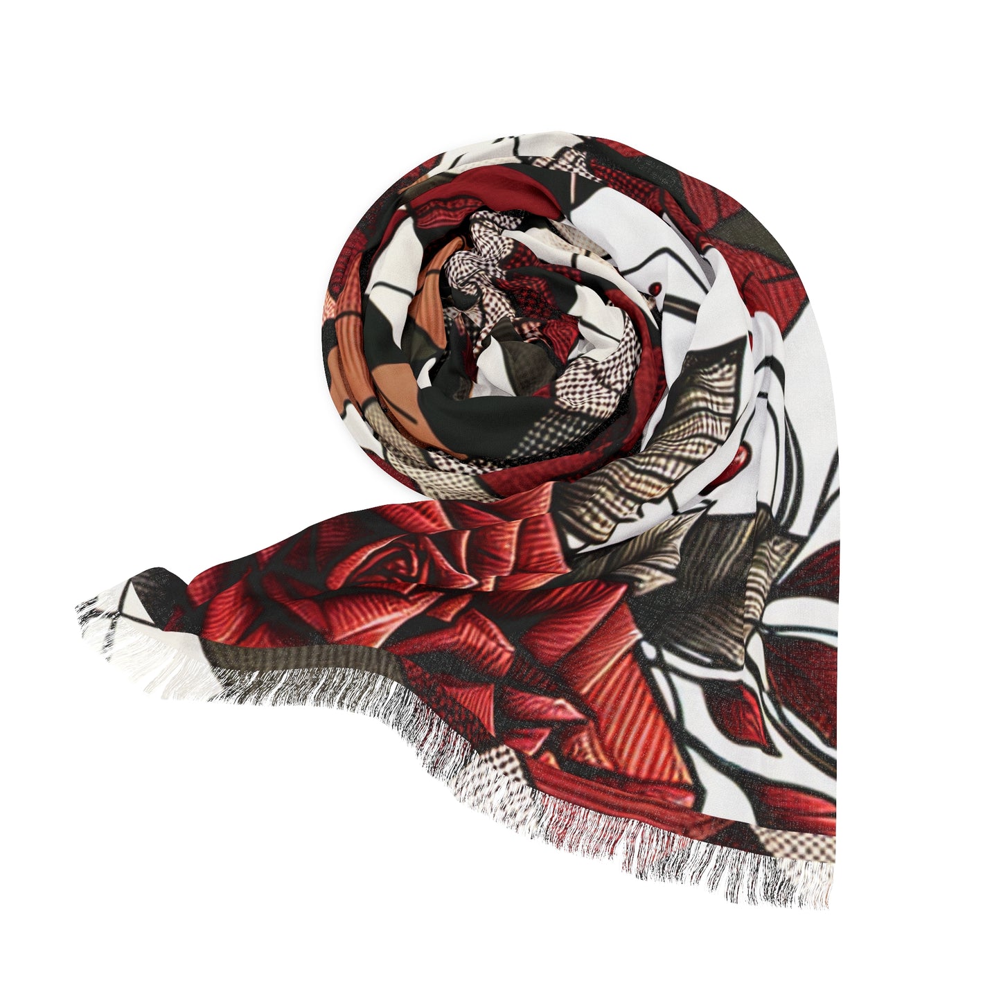 R&RH Brown Abstract With Roses Light Unisex Scarf