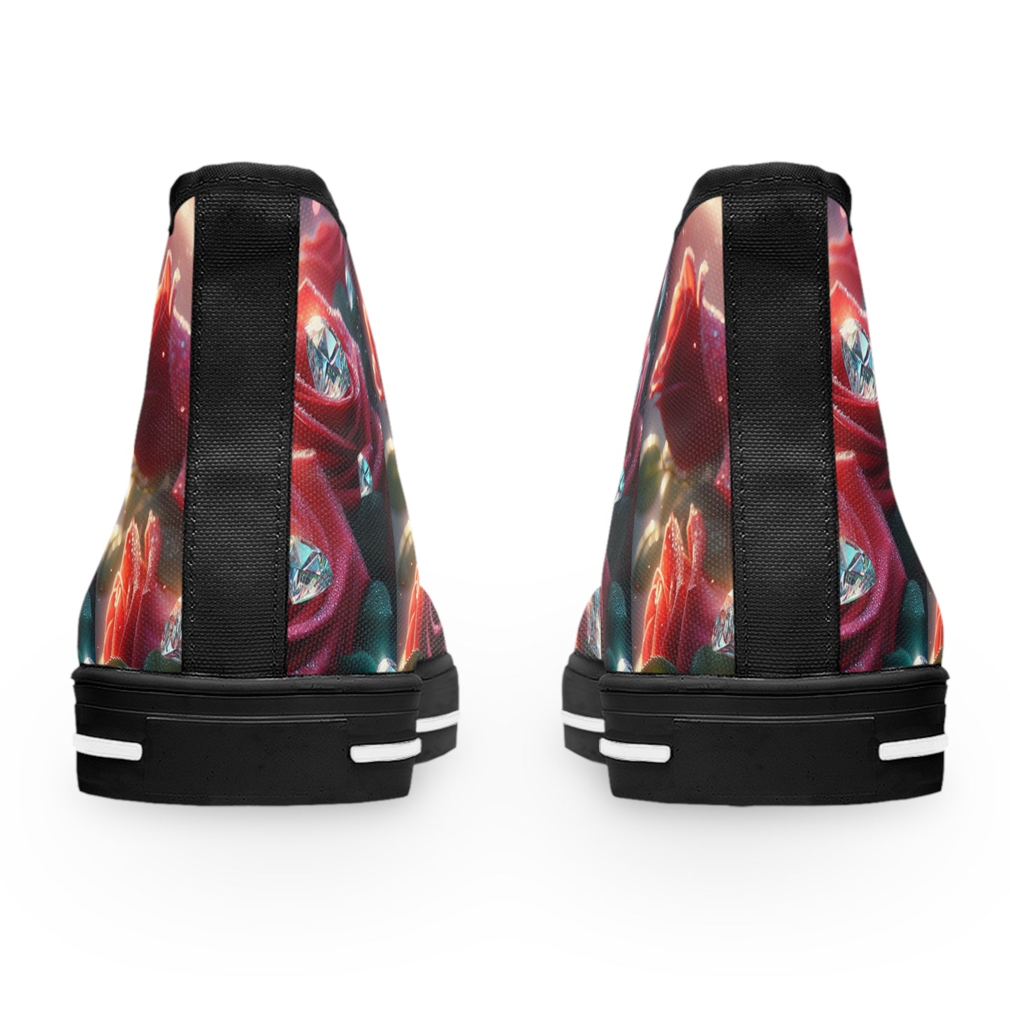 R&RH Women's High Top Sneakers with Floral Diamond Design - Stylish and Unique Footwear for Every Occasion