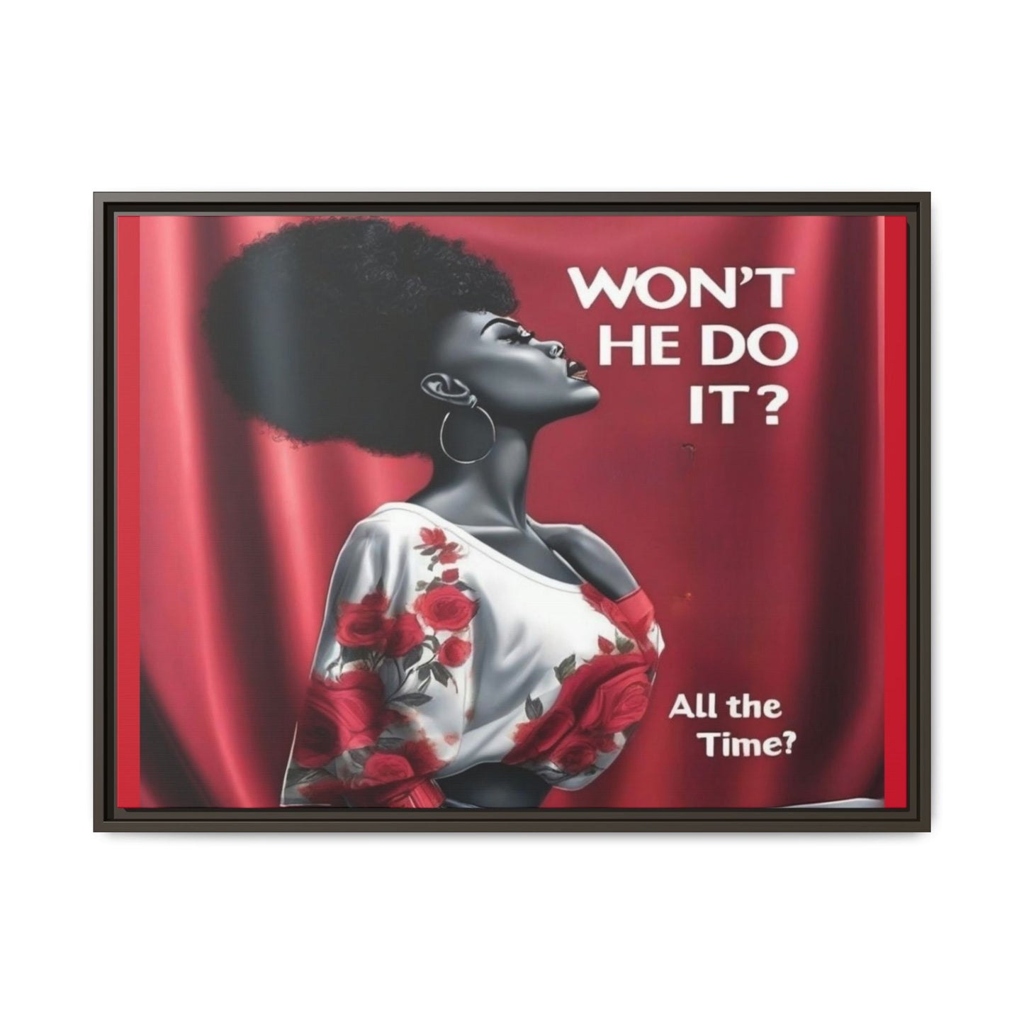 R&RH Inspirational Framed Canvas Art - "Won't He Do It?"